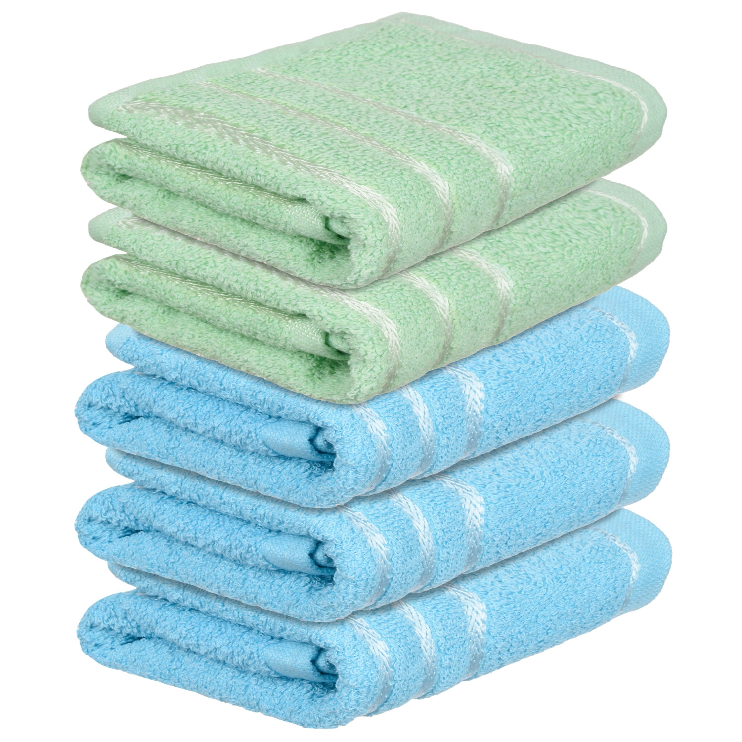 Kuber Industries Face Towel | Towels for Facewash | Towels for Gym | Facewash for Travel | Towels for Daily use | Workout Hand Towel | Lining Design | 14x21 Inch | Pack of 5 | Multi