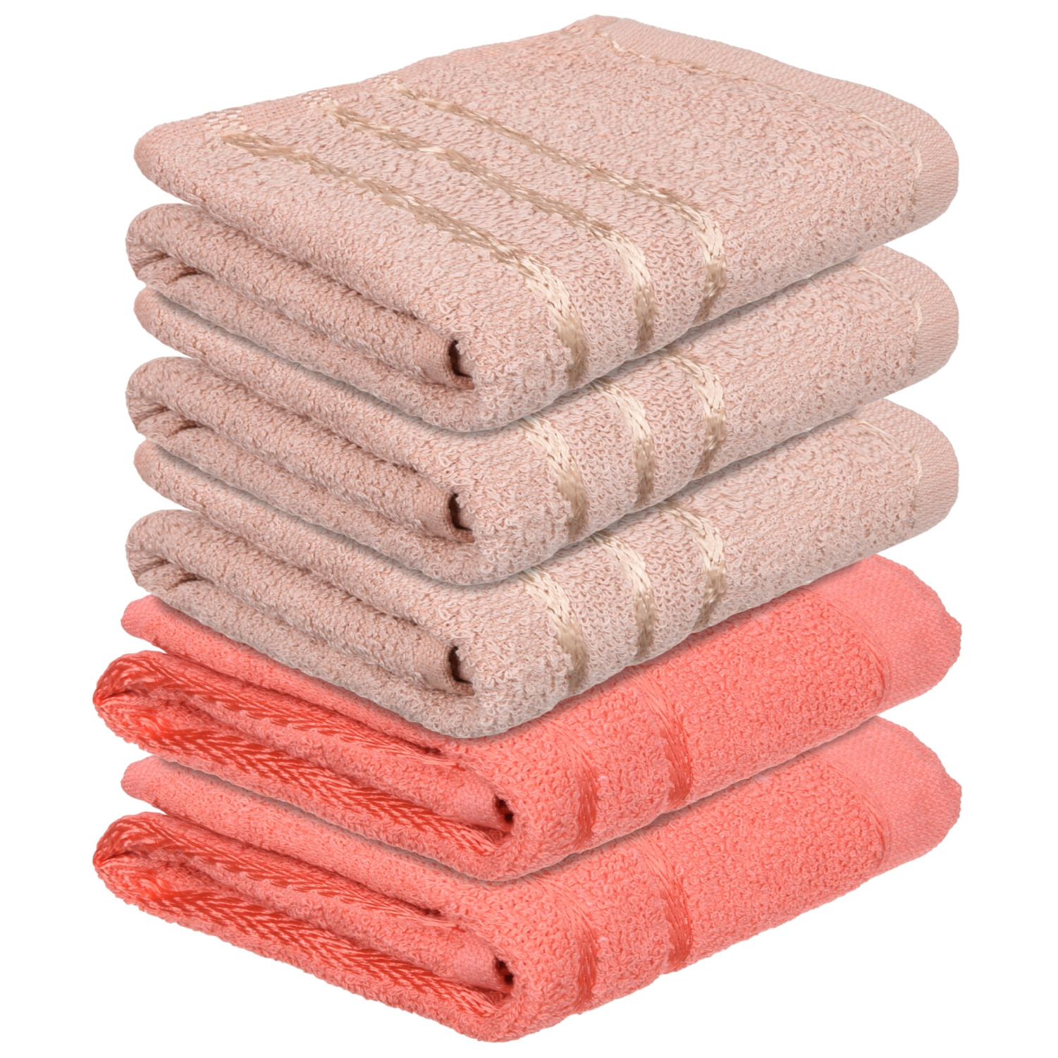 Kuber Industries Face Towel | Towels for Facewash | Towels for Gym | Facewash for Travel | Towels for Daily use | Workout Hand Towel | Lining Design | 14x21 Inch | Pack of 5 | Multi