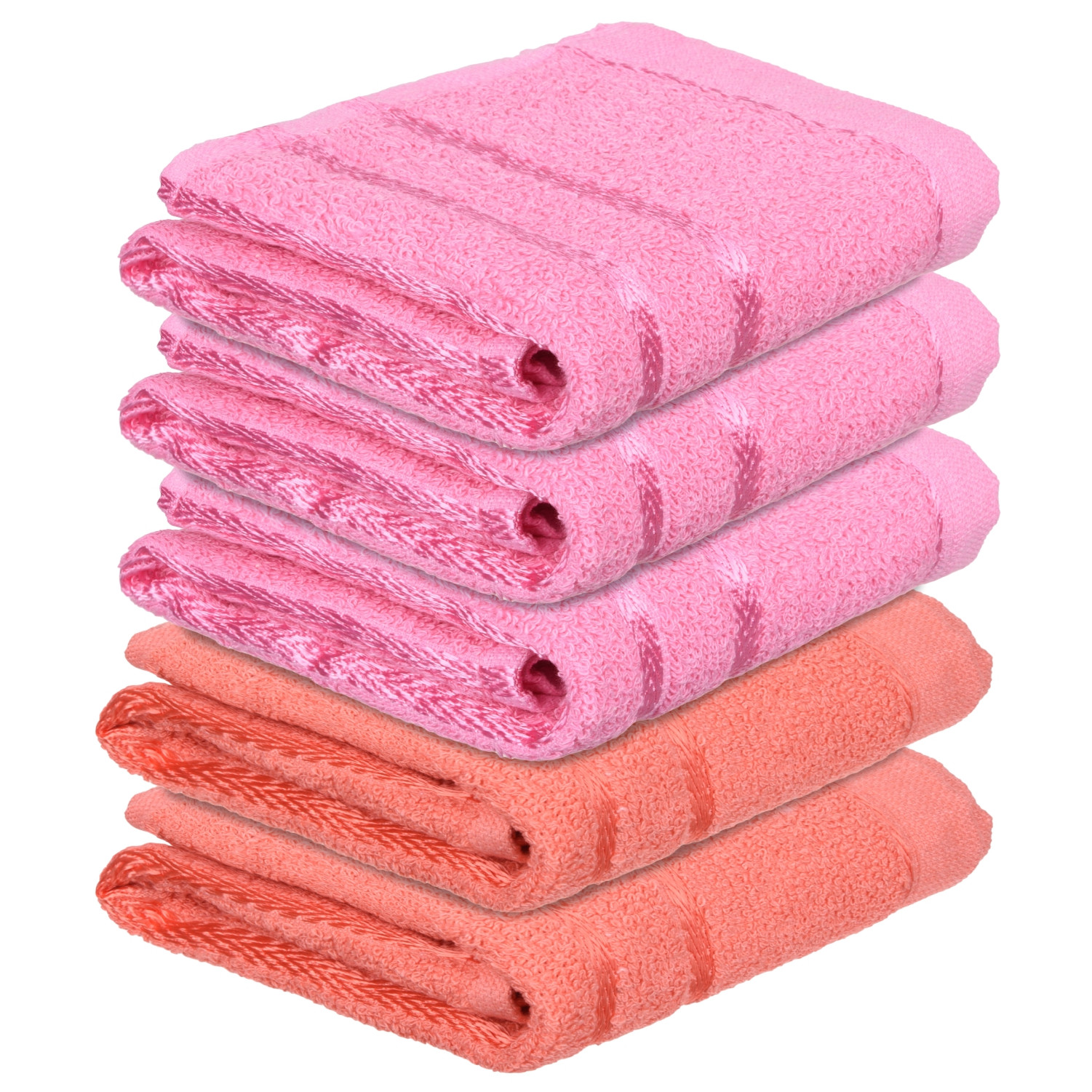 Kuber Industries Face Towel | Towels for Facewash | Towels for Gym | Facewash for Travel | Towels for Daily use | Workout Hand Towel | Lining Design | 14x21 Inch | Pack of 5 | Multi