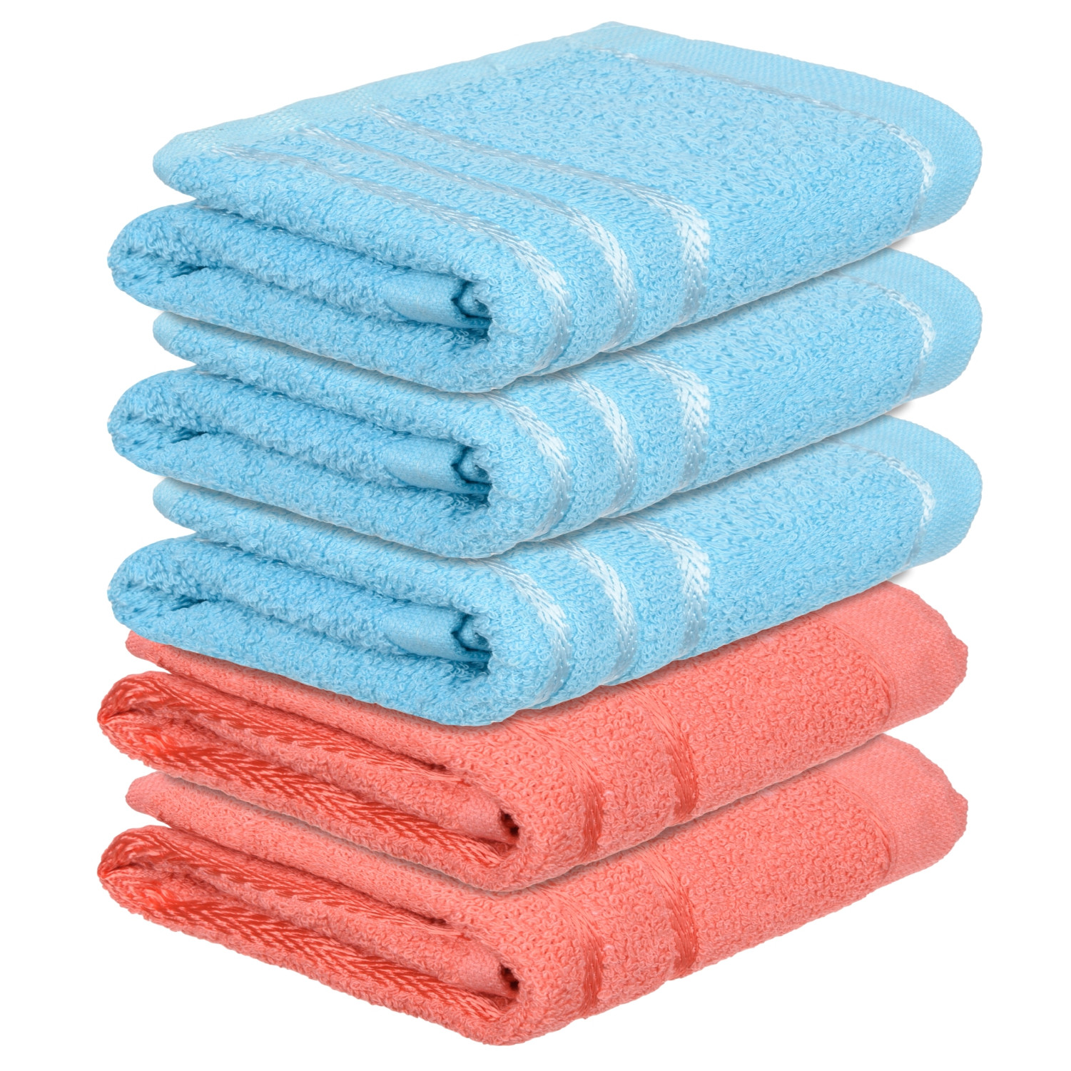 Kuber Industries Face Towel | Towels for Facewash | Towels for Gym | Facewash for Travel | Towels for Daily use | Workout Hand Towel | Lining Design | 14x21 Inch | Pack of 5 | Multi