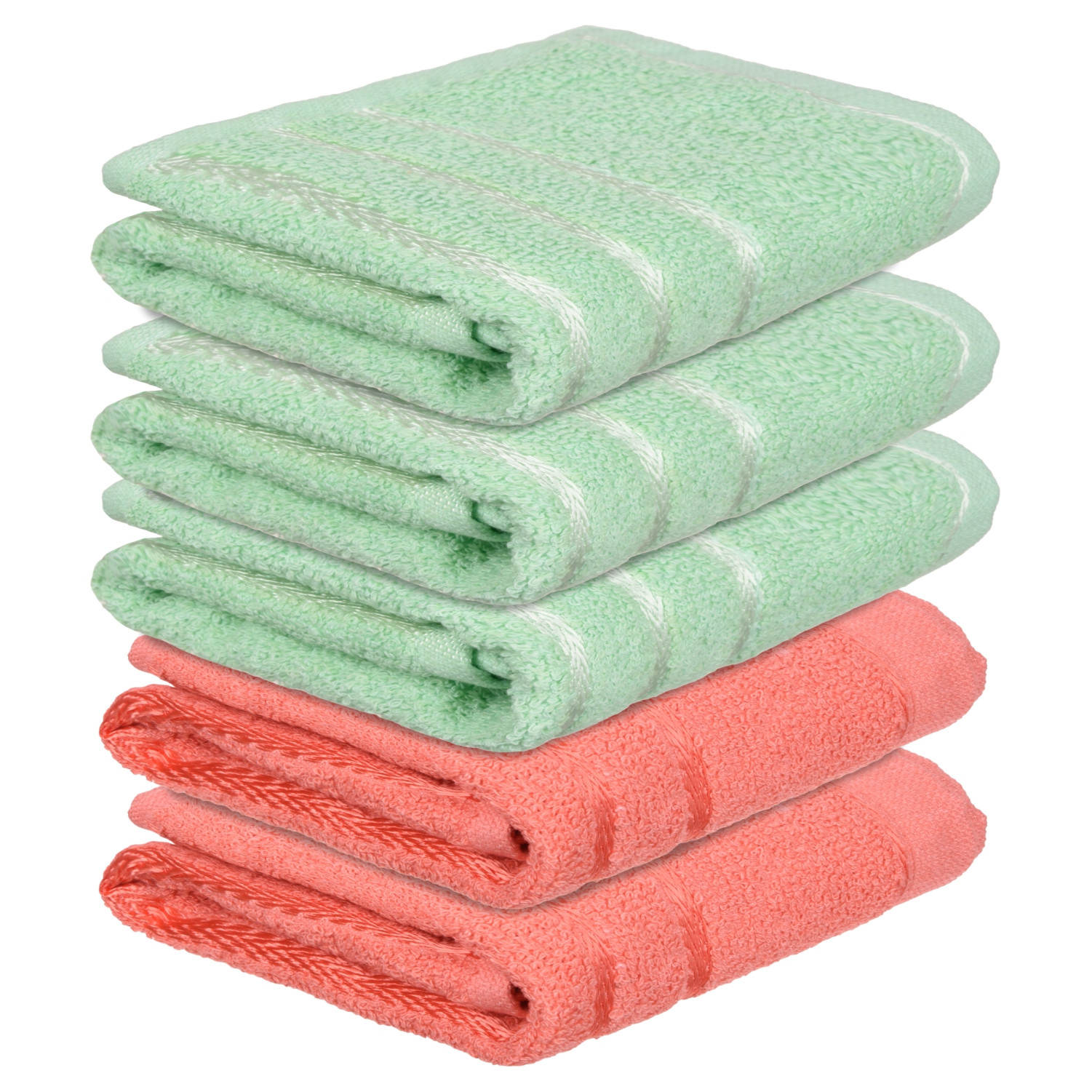 Kuber Industries Face Towel | Towels for Facewash | Towels for Gym | Facewash for Travel | Towels for Daily use | Workout Hand Towel | Lining Design | 14x21 Inch | Pack of 5 | Multi