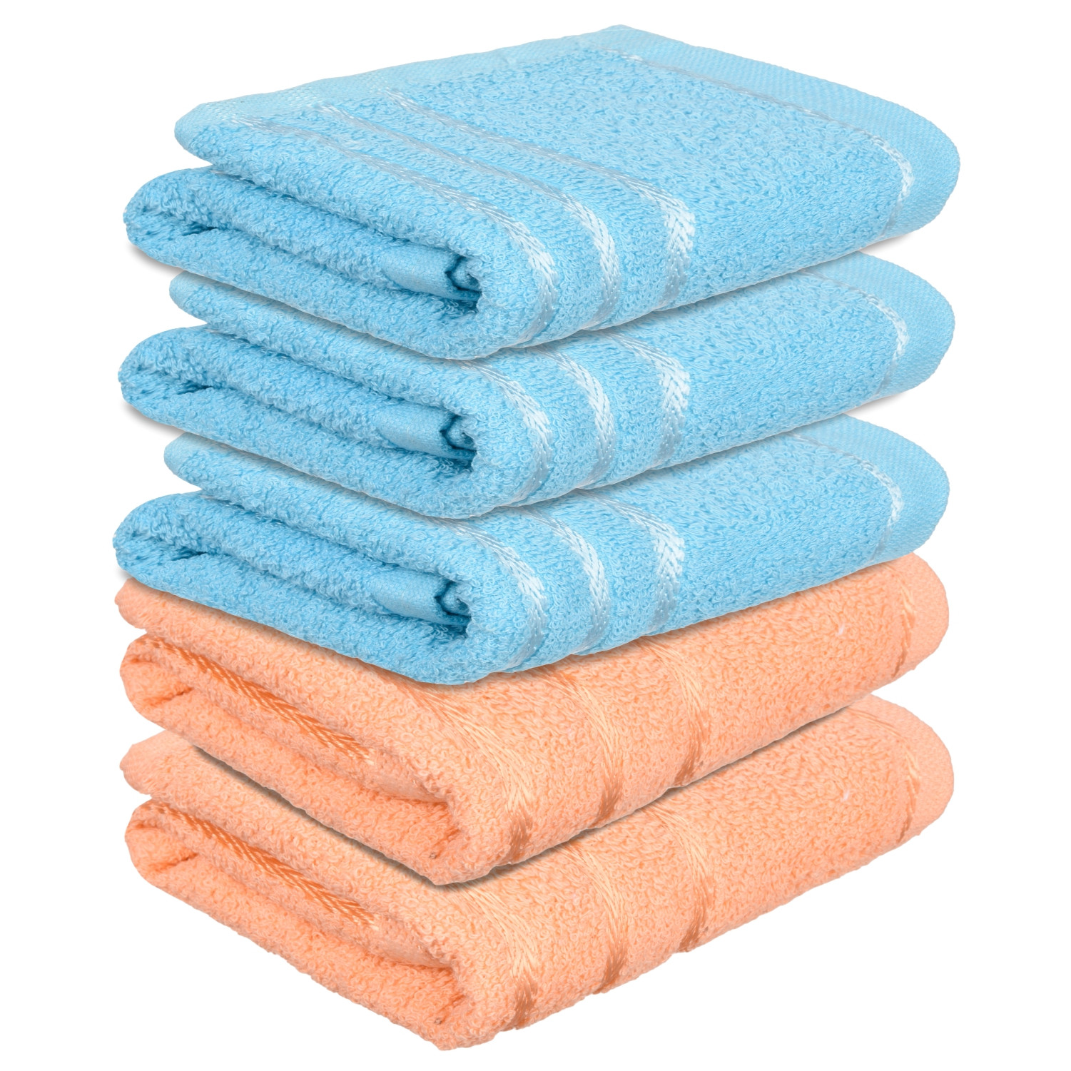 Kuber Industries Face Towel | Towels for Facewash | Towels for Gym | Facewash for Travel | Towels for Daily use | Workout Hand Towel | Lining Design | 14x21 Inch | Pack of 5 | Multi