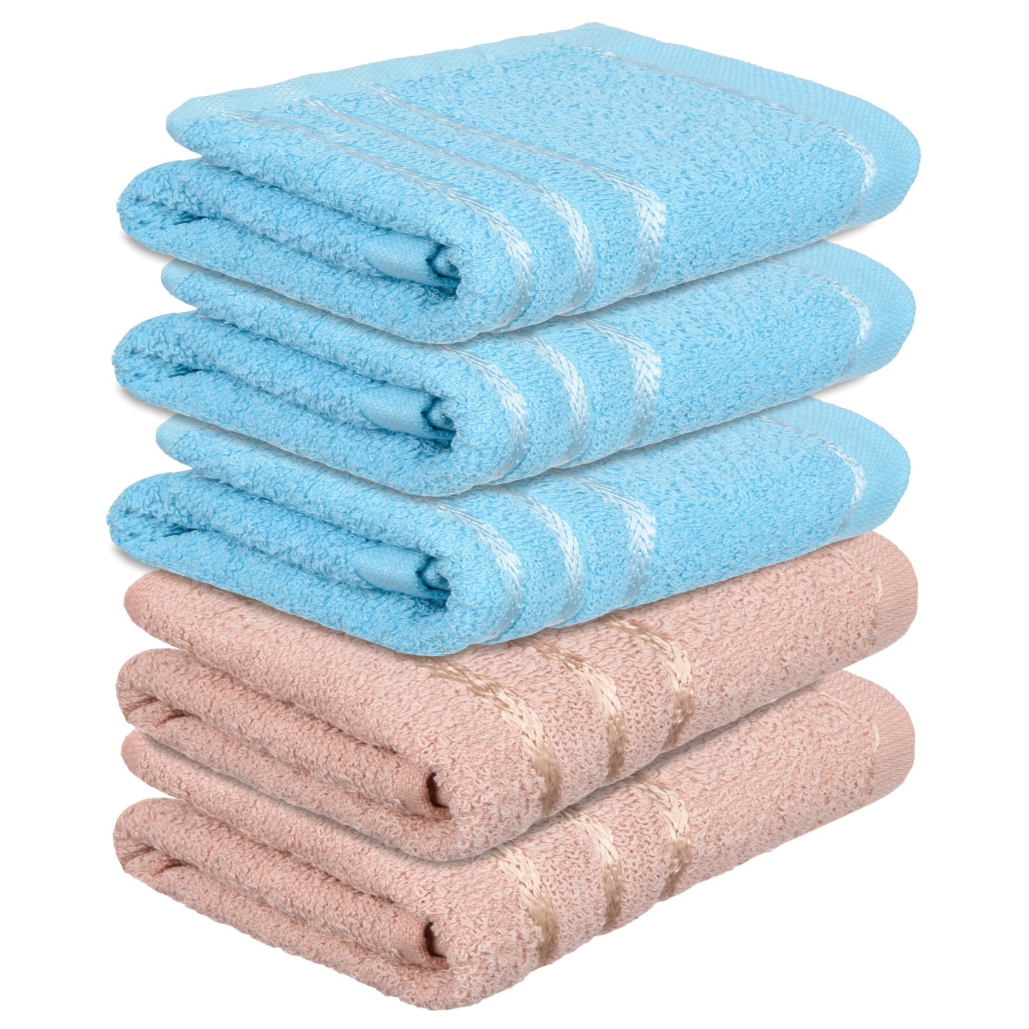 Kuber Industries Face Towel | Towels for Facewash | Towels for Gym | Facewash for Travel | Towels for Daily use | Workout Hand Towel | Lining Design | 14x21 Inch | Pack of 5 | Multi