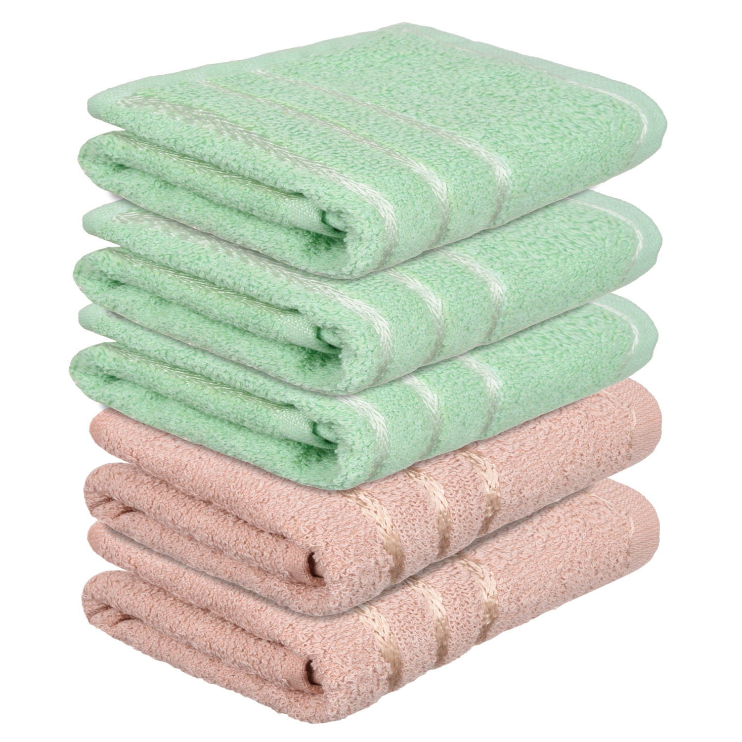 Kuber Industries Face Towel | Towels for Facewash | Towels for Gym | Facewash for Travel | Towels for Daily use | Workout Hand Towel | Lining Design | 14x21 Inch | Pack of 5 | Multi