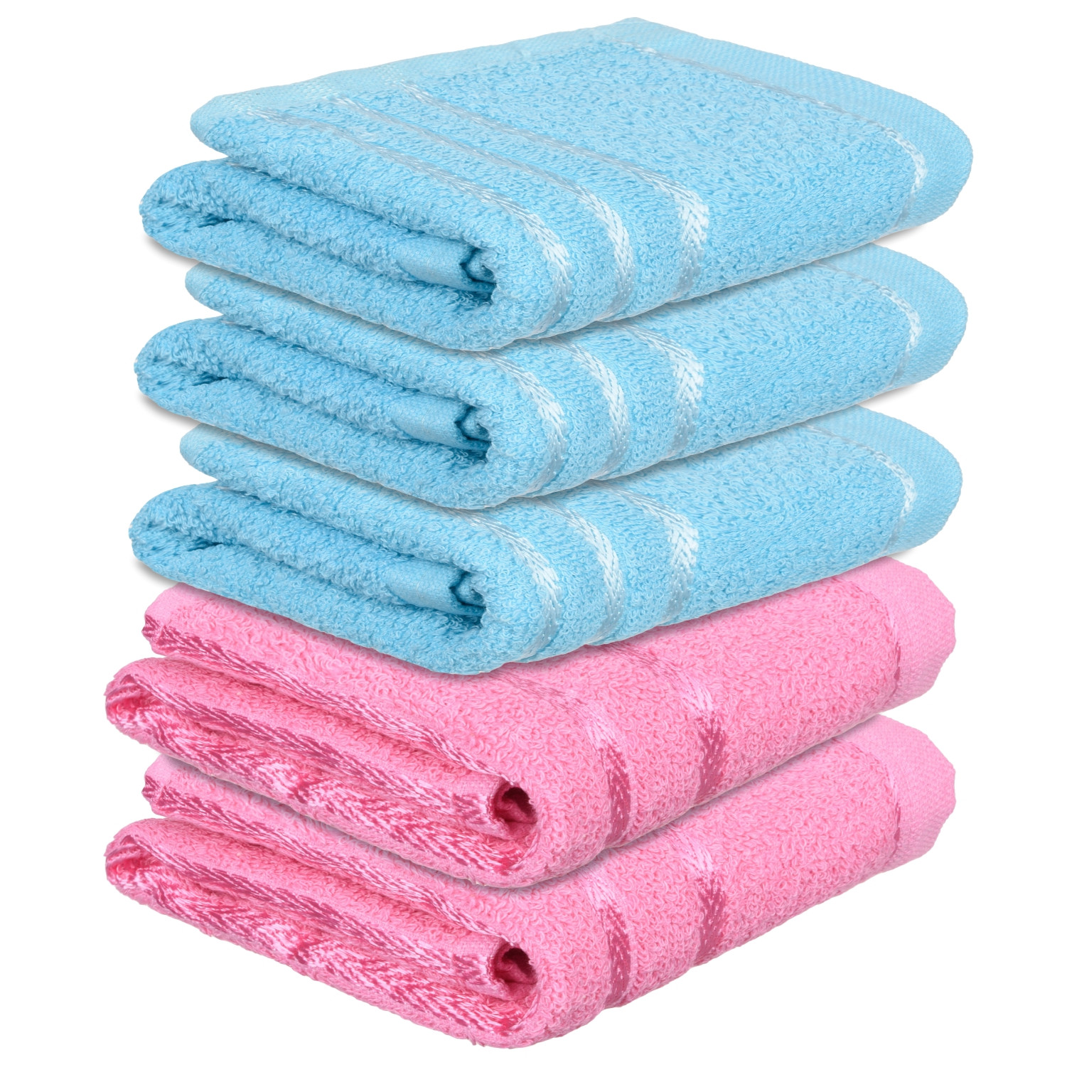 Kuber Industries Face Towel | Towels for Facewash | Towels for Gym | Facewash for Travel | Towels for Daily use | Workout Hand Towel | Lining Design | 14x21 Inch | Pack of 5 | Multi