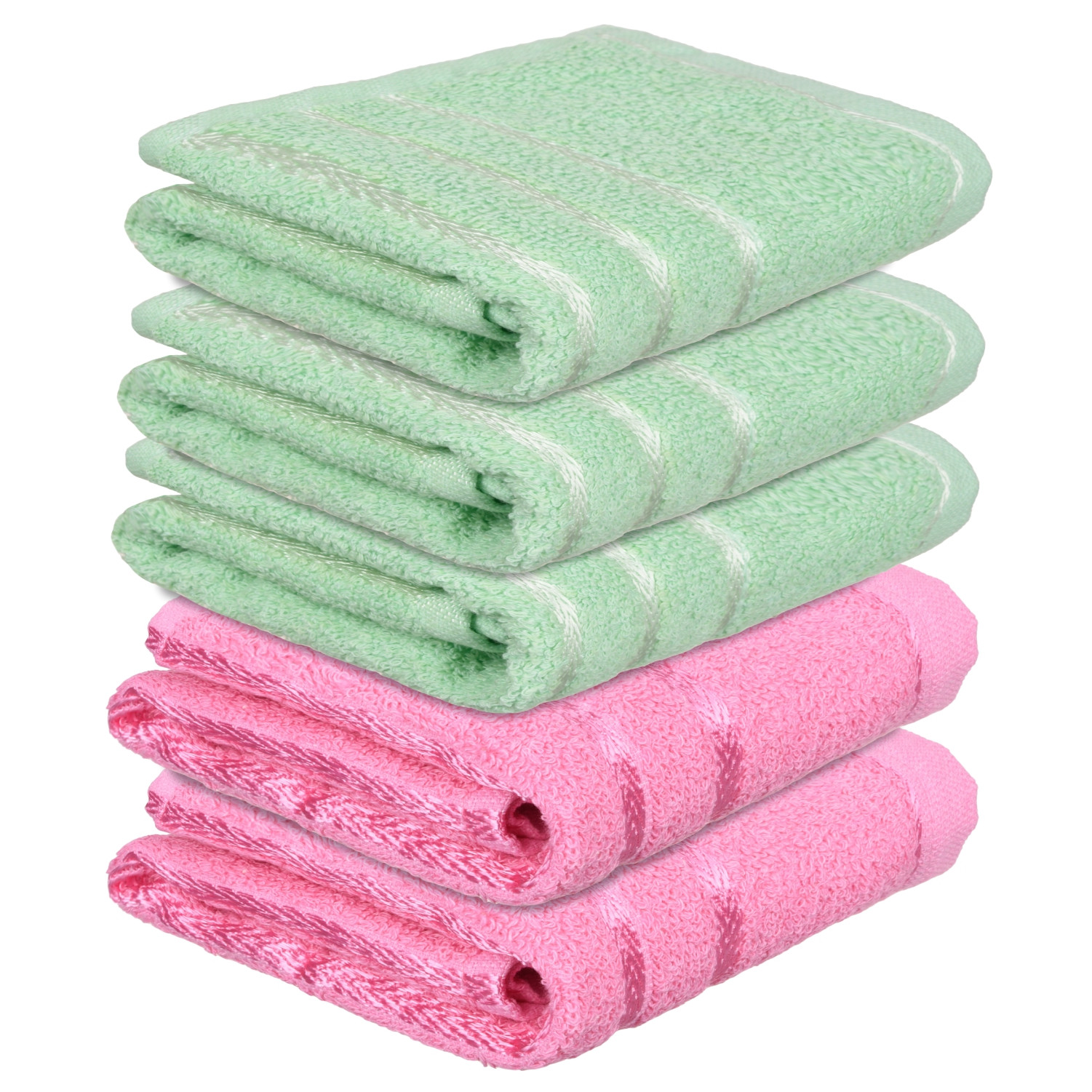 Kuber Industries Face Towel | Towels for Facewash | Towels for Gym | Facewash for Travel | Towels for Daily use | Workout Hand Towel | Lining Design | 14x21 Inch | Pack of 5 | Multi