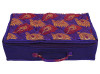 Kuber Industries Feather Print Satin Jewellery Organizer For Small Jewellery With 4 Pouches (Purple) 54KM4060