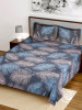 Kuber Industries Feather Printed Luxurious Soft Breathable &amp; Comfortable Cotton Double Bedsheet With 2 Pillow Covers (Ocean Green)-HS43KUBMART26831