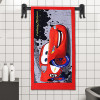 Kuber Industries Fictional Red Car Kids Bath Towel|Soft Cotton Towel For Kids|Sides Stitched Baby Towel|400 GSM Toddler Bath Towel|24x48 Inch (Red)