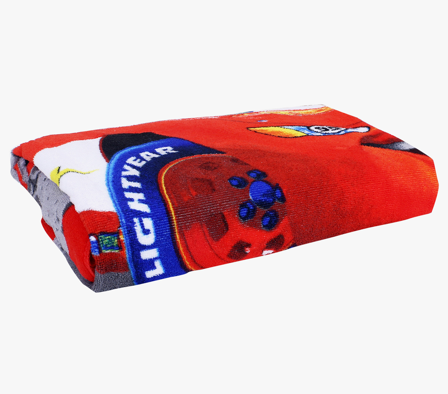 Kuber Industries Fictional Red Car Kids Bath Towel|Soft Cotton Towel For Kids|Sides Stitched Baby Towel|400 GSM Toddler Bath Towel|24x48 Inch (Red)