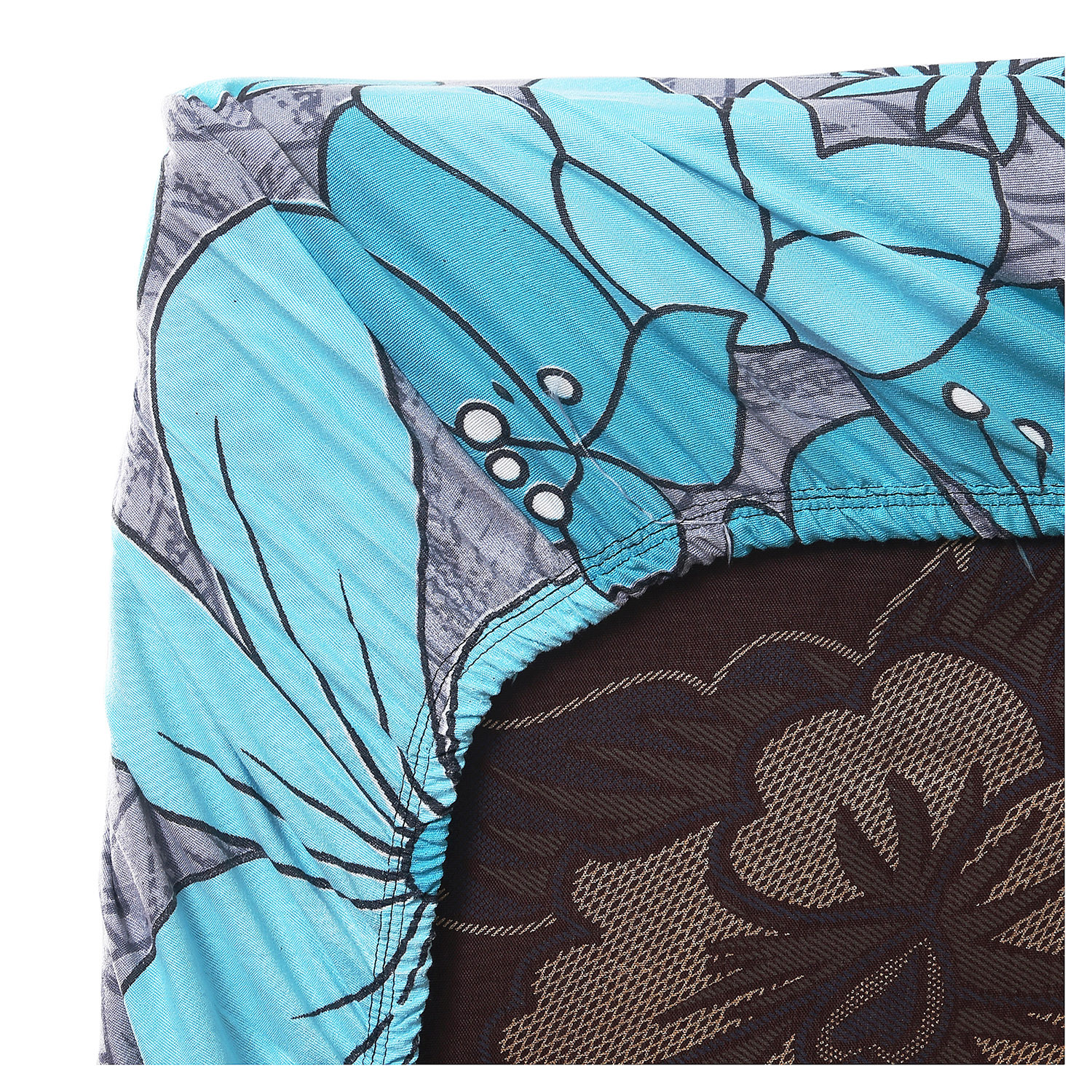 Kuber Industries Fitted Double Bedsheet|Flower Print Premium Glace Cotton Elastic Bedsheet With Two Pillow Covers,72 x 78 Inch(Green)