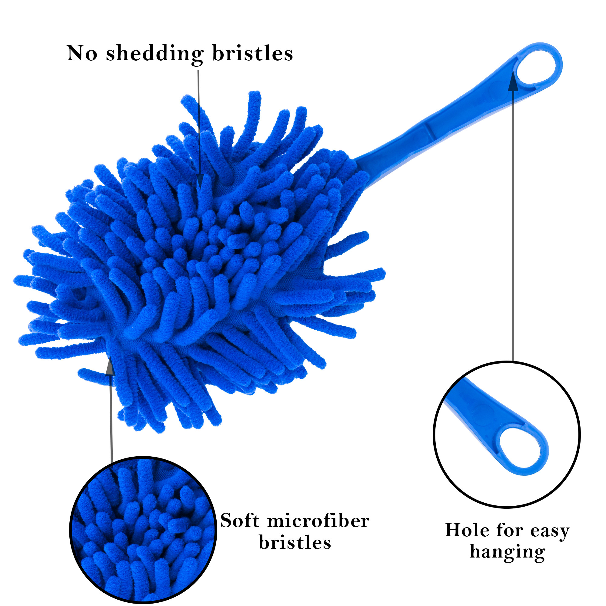 Kuber Industries Flexible Microfiber Car Cleaning Brush  Dusting Brush for Home Cleaning  Soft Bristled Cleaning Tool Sofa Brush  Dust Remover for HomeOffice Use  Royal Blue