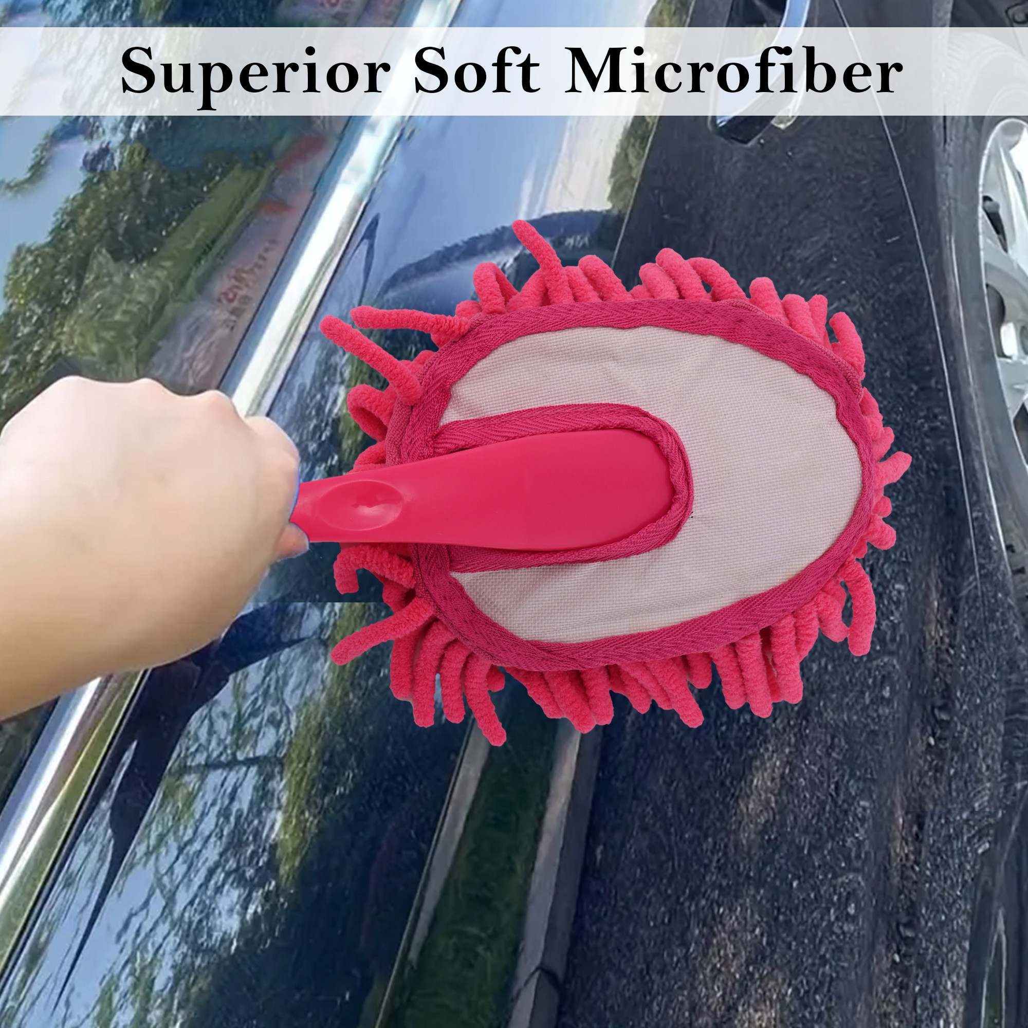Kuber Industries Flexible Microfiber Car Cleaning Brush  Dusting Brush for Home Cleaning  Soft Bristled Cleaning Tool Sofa Brush  Dust Remover for HomeOffice Use  Dark Pink