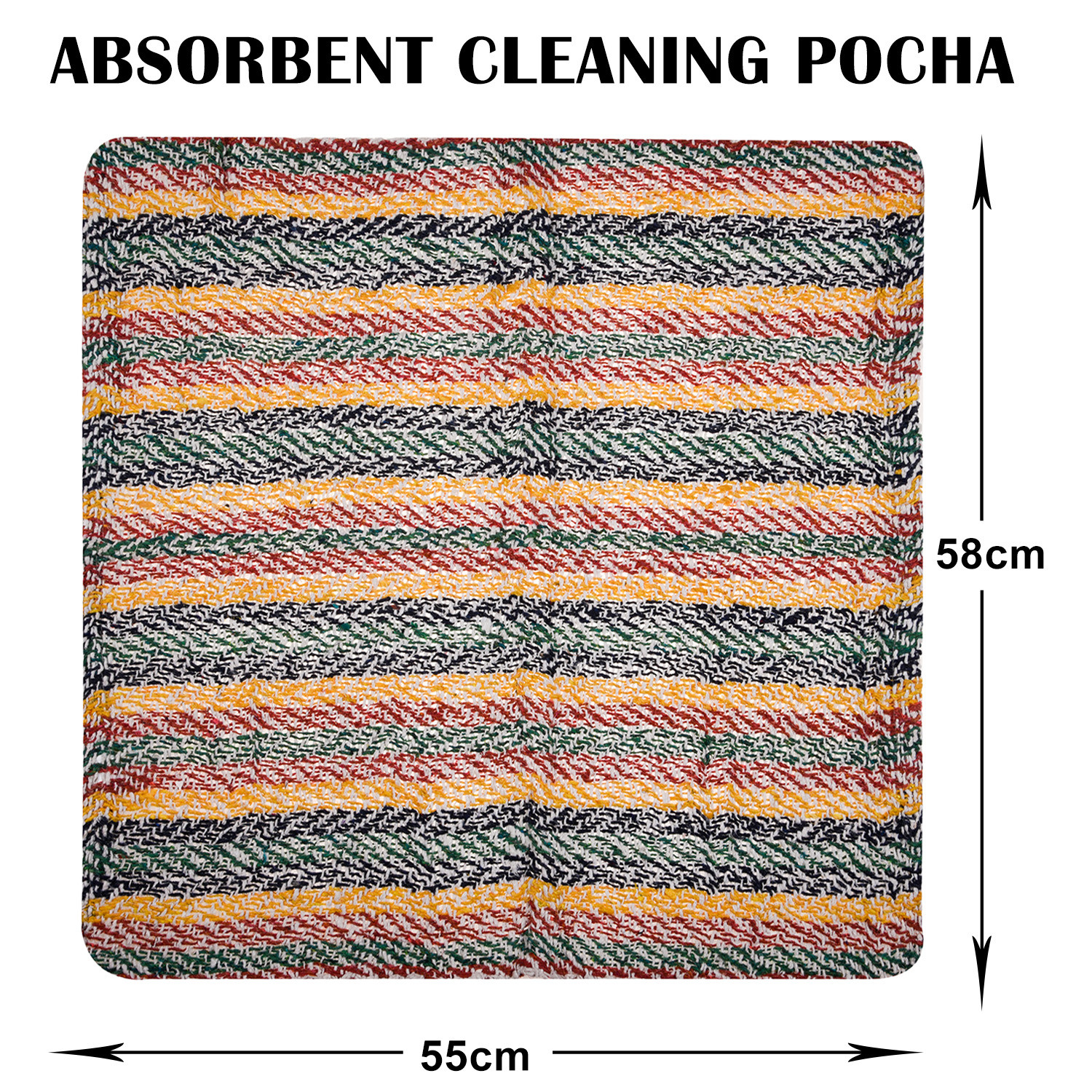 Kuber Industries Floor Cleaning Pocha | Multi Lining Duster Cloth | Cotton Reusable Sweeping Cloth For Home | Kitchen | 22x22 Inch | Multicolor