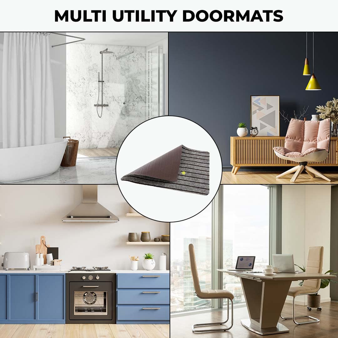 Kuber Industries Floor Mat|Stylish Door Mat|Durable & Easy to Maintain|Multi-Utility Floor Mat for Living Room,Bedroom,Bathroom,Kitchen,Entrances & Other Spaces|HY04|38 x 58 cm|Brown