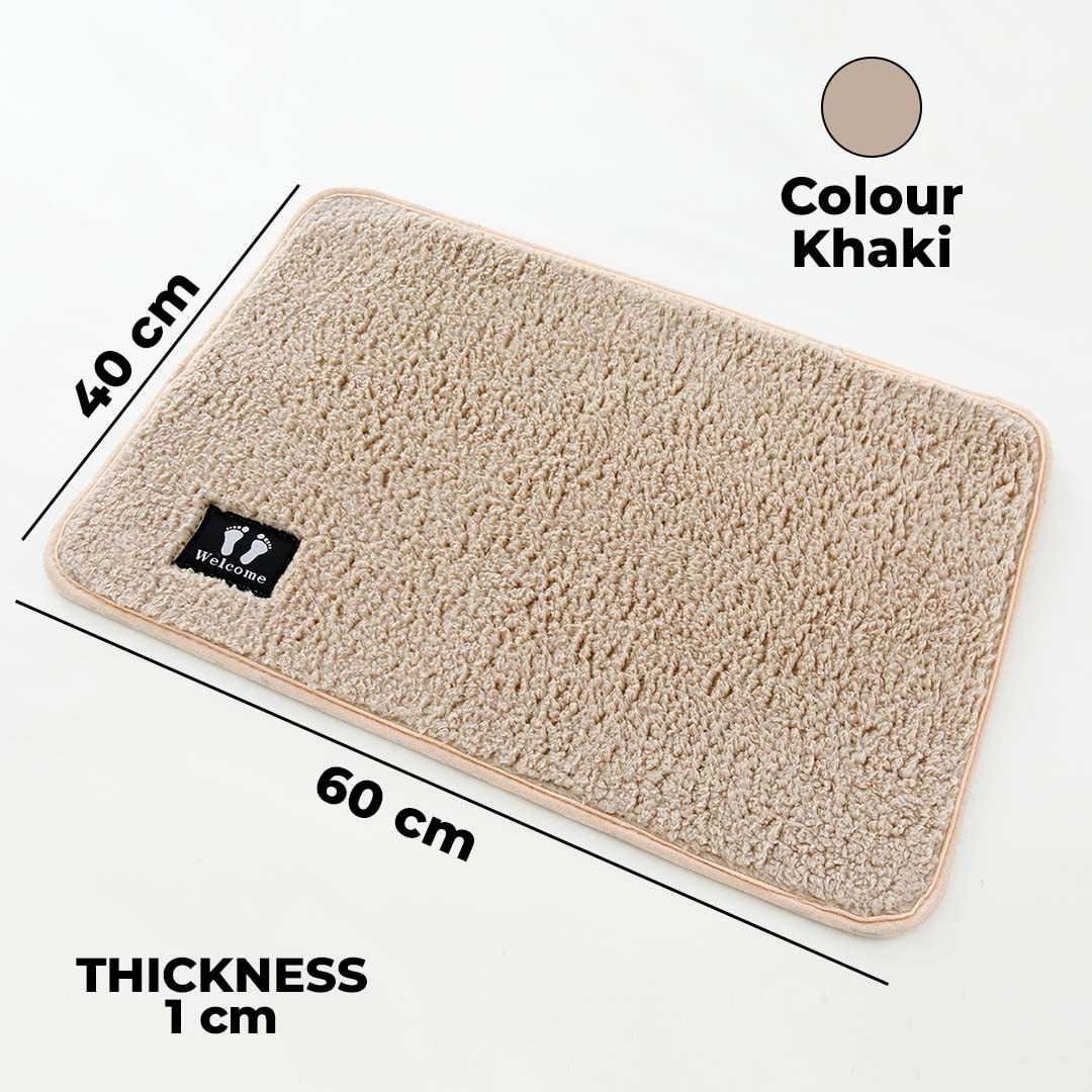 Kuber Industries Floor Mat|Stylish Door Mat|Durable & Easy to Maintain|Multi-Utility Floor Mat for Living Room,Bedroom,Bathroom,Kitchen,Entrances & Other Spaces|SZ-03|40 x 60 cm,Khaki