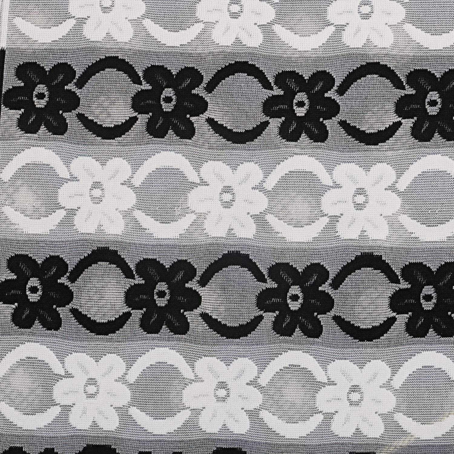 Kuber Industries Floral Design Cotton 5 Seater Sofa Cover Set with 6 Pieces Arms cover And 1 Center Table Cover (Set Of 17,Black )-KUBMRT12046