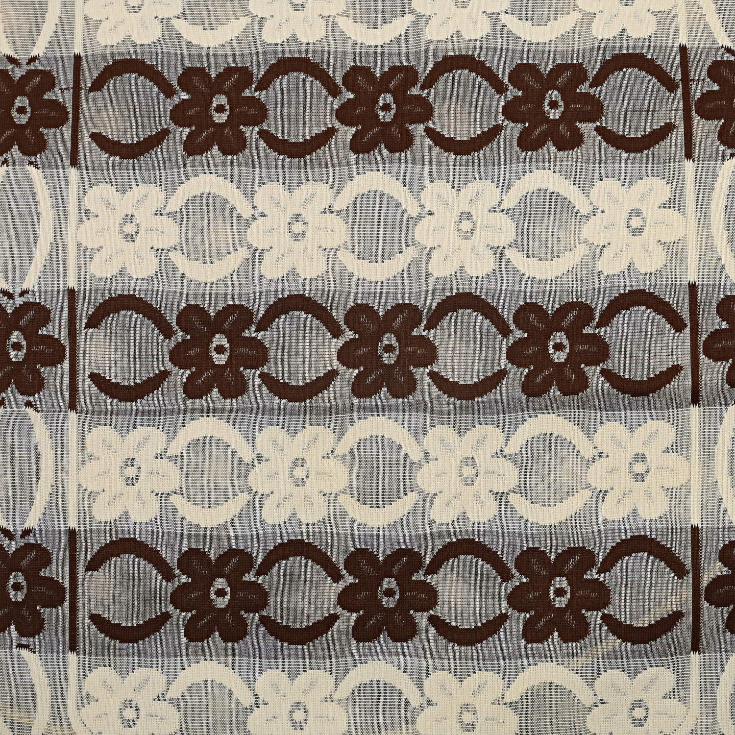 Kuber Industries Floral Design Cotton 5 Seater Sofa Cover With 6 Pieces Arms cover And 1 Center Table Cover Use Both Side, Living Room, Drawing Room, Bedroom, Guest Room (Set Of17, Brown)-KUBMRT12047