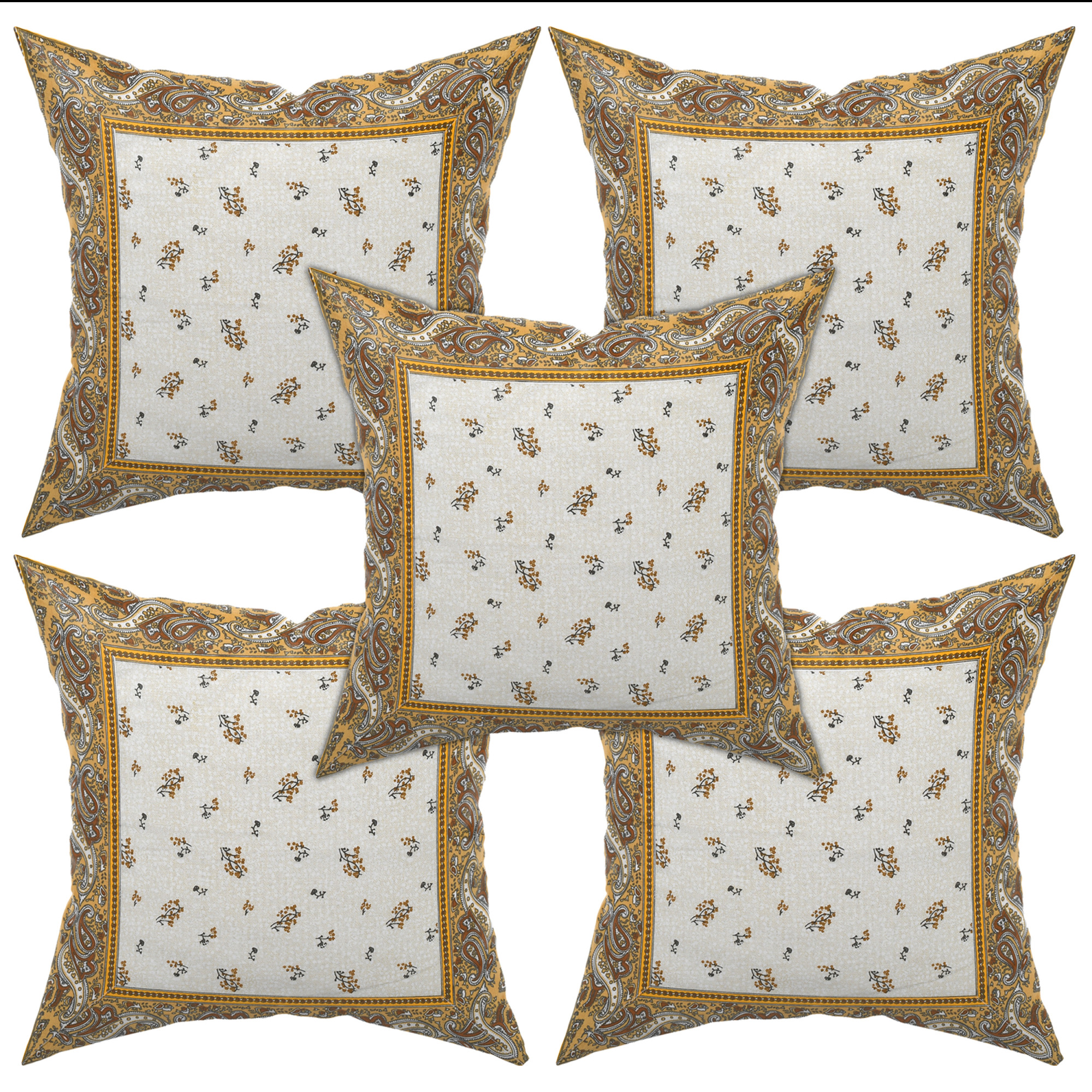 Kuber Industries Floral Design Cotton Abstract Decorative Throw Pillow/Cushion Covers 16