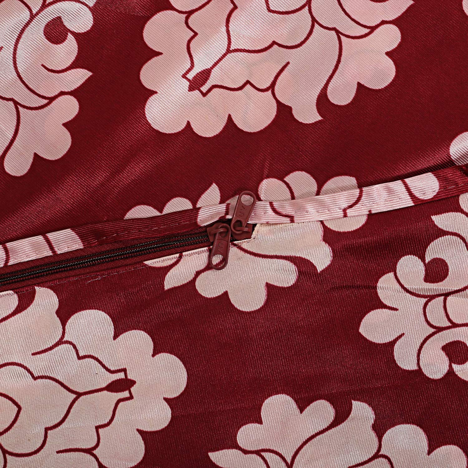 Kuber Industries Floral Design Cotton Top Load Fully Automatic Washing Machine Cover - Maroon