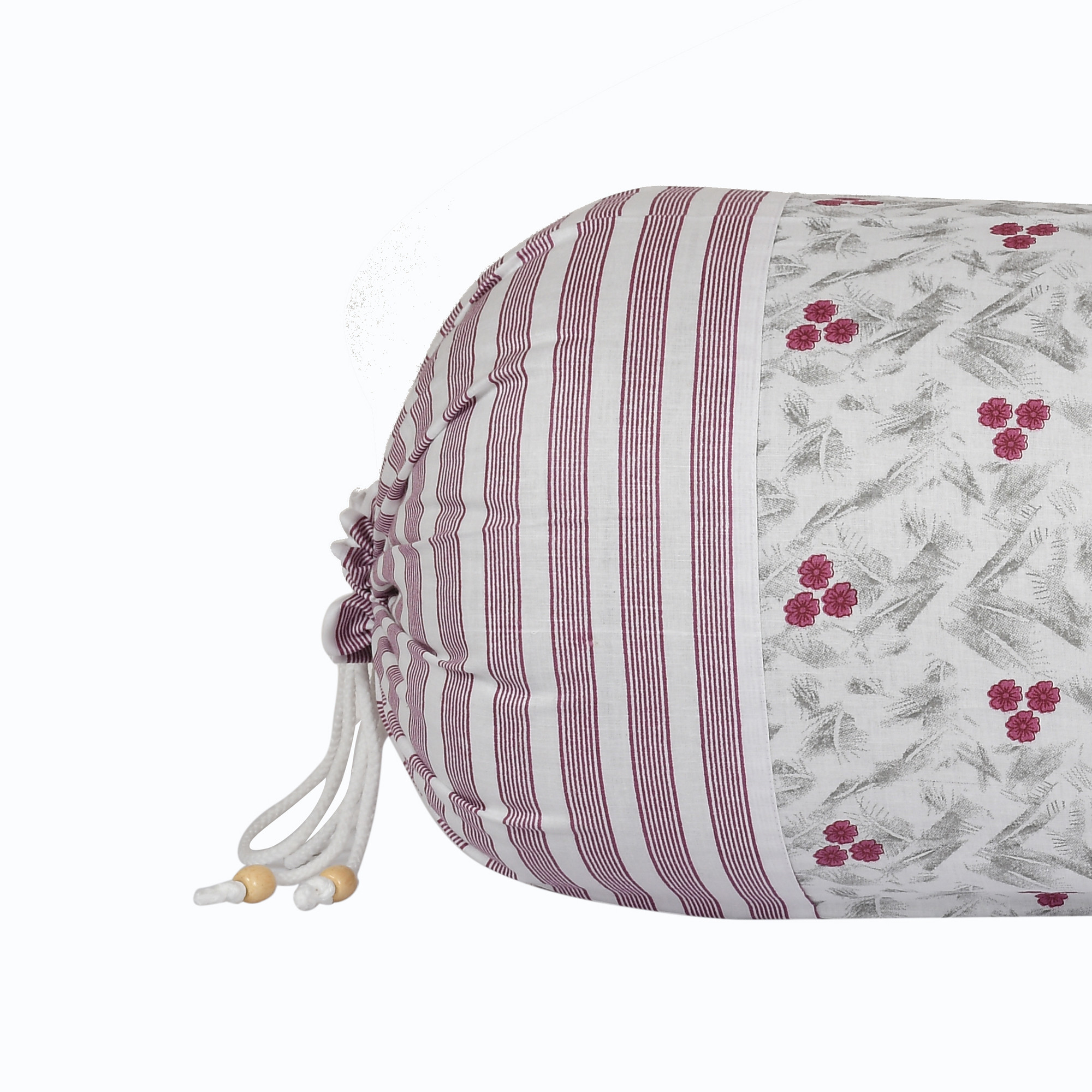 Kuber Industries Floral Design Premium Cotton Bolster Covers, 16 x 30 inch,(Pink)