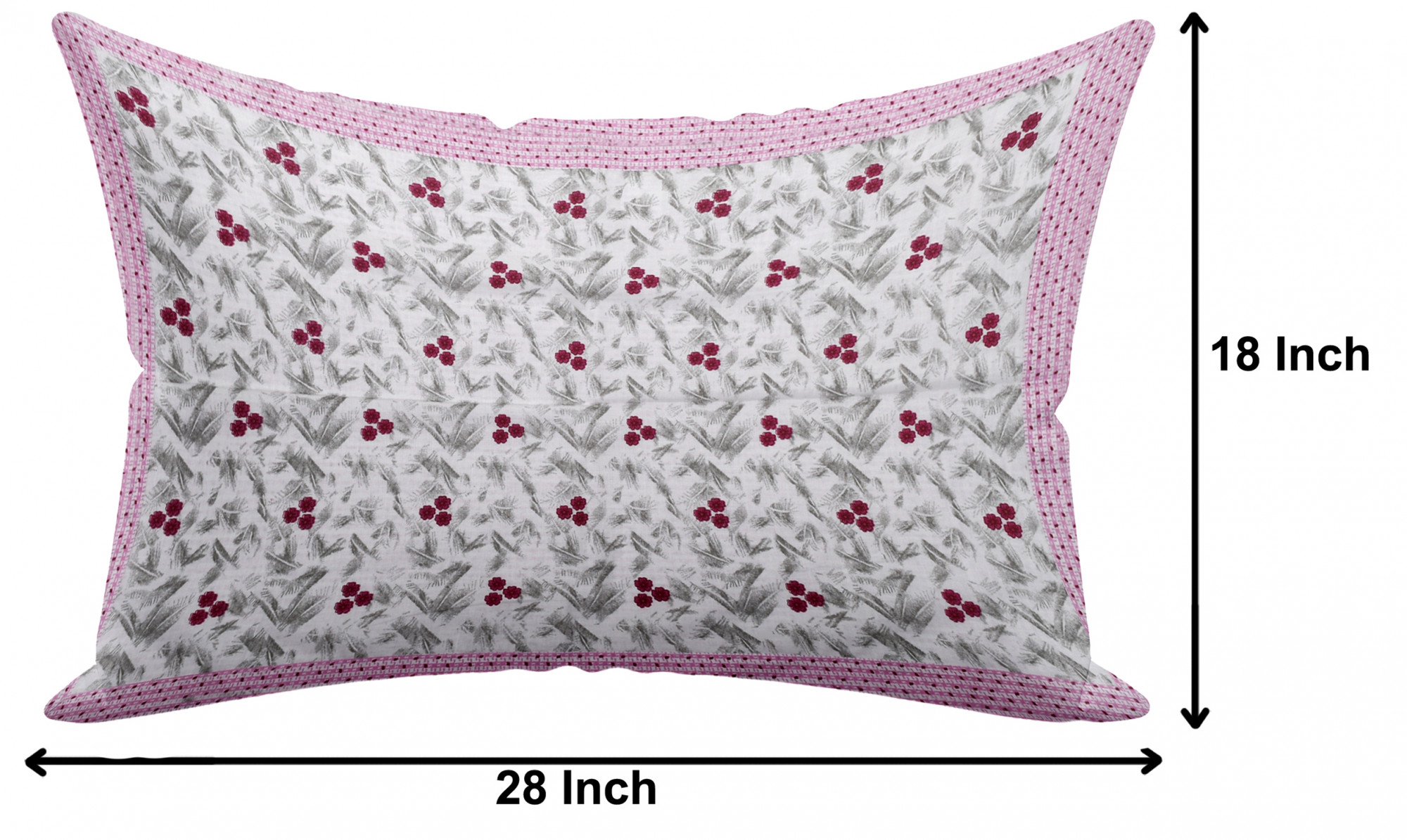 Kuber Industries Floral Design Premium Cotton Pillow Covers, 18 x 28 inch,(Pink)