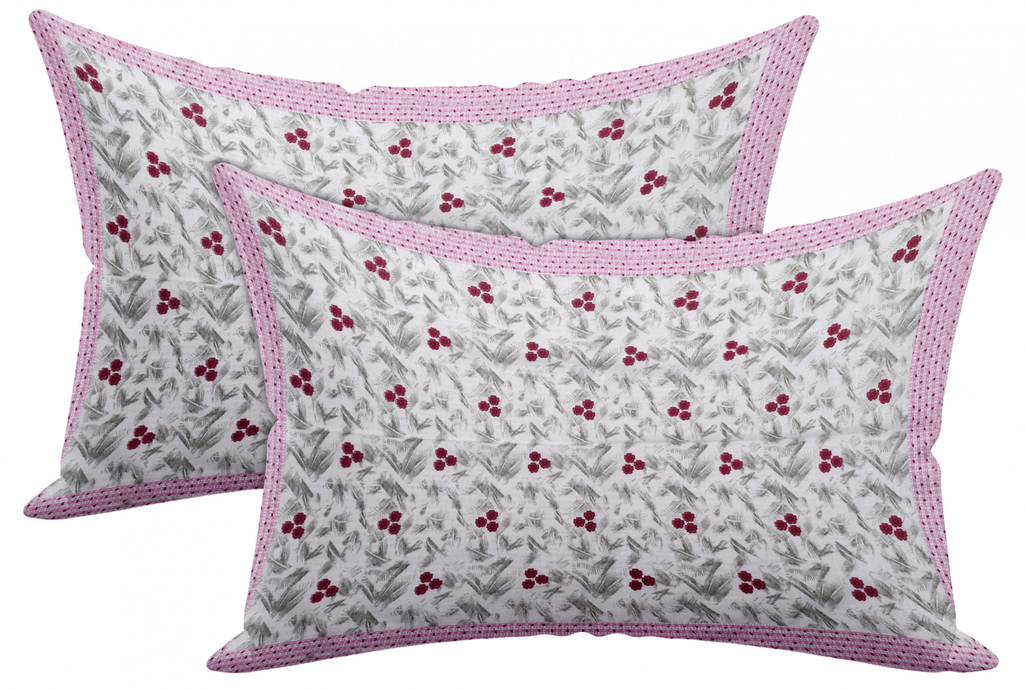 Kuber Industries Floral Design Premium Cotton Pillow Covers, 18 x 28 inch,(Pink)