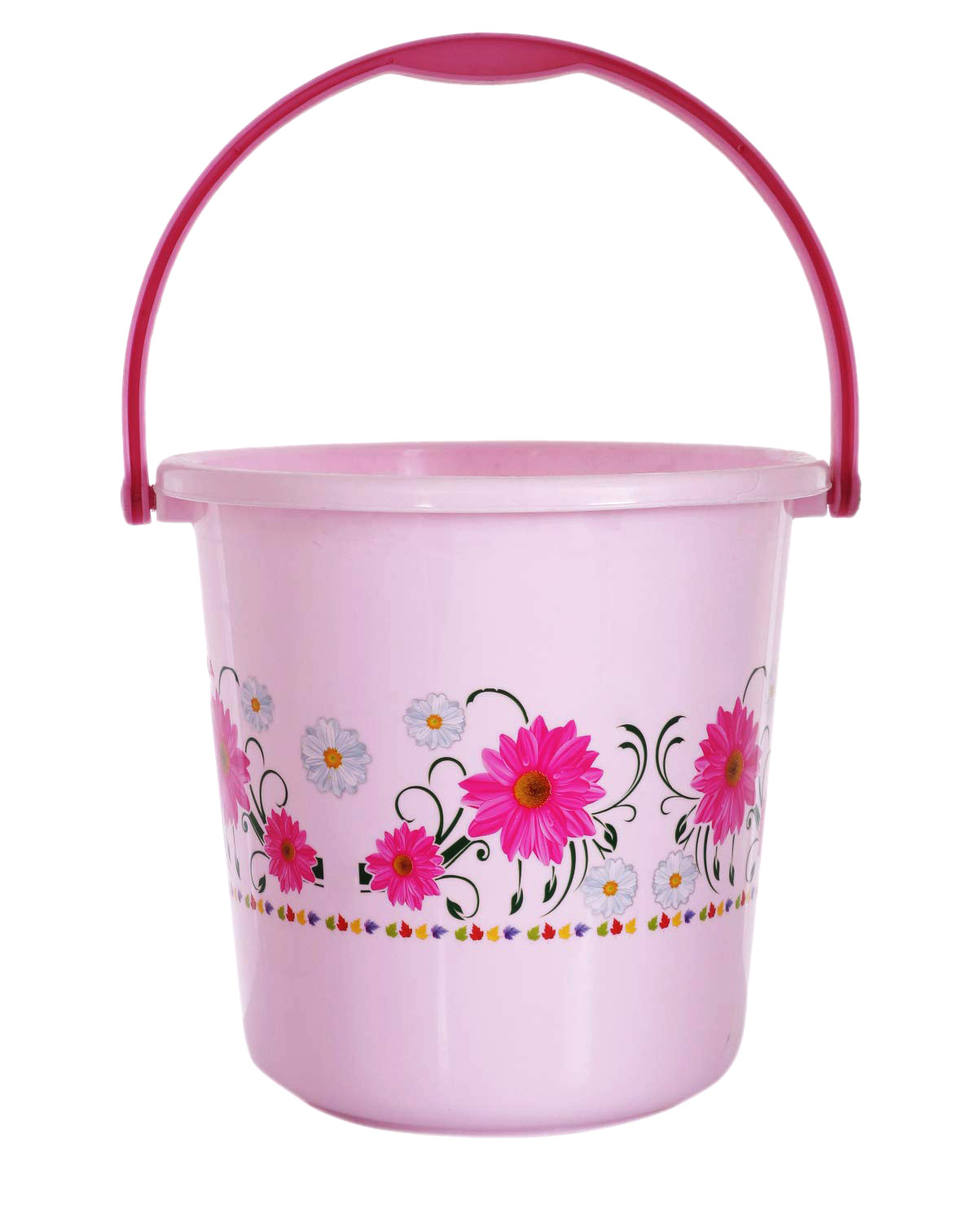 Kuber Industries Floral Print Bathroom Bathing Set of 3 Piece with Plastic 18 Ltr Bucket,1 Ltr Mug, 40 Ltr Bath Tub (Pink)-KUBMART1272