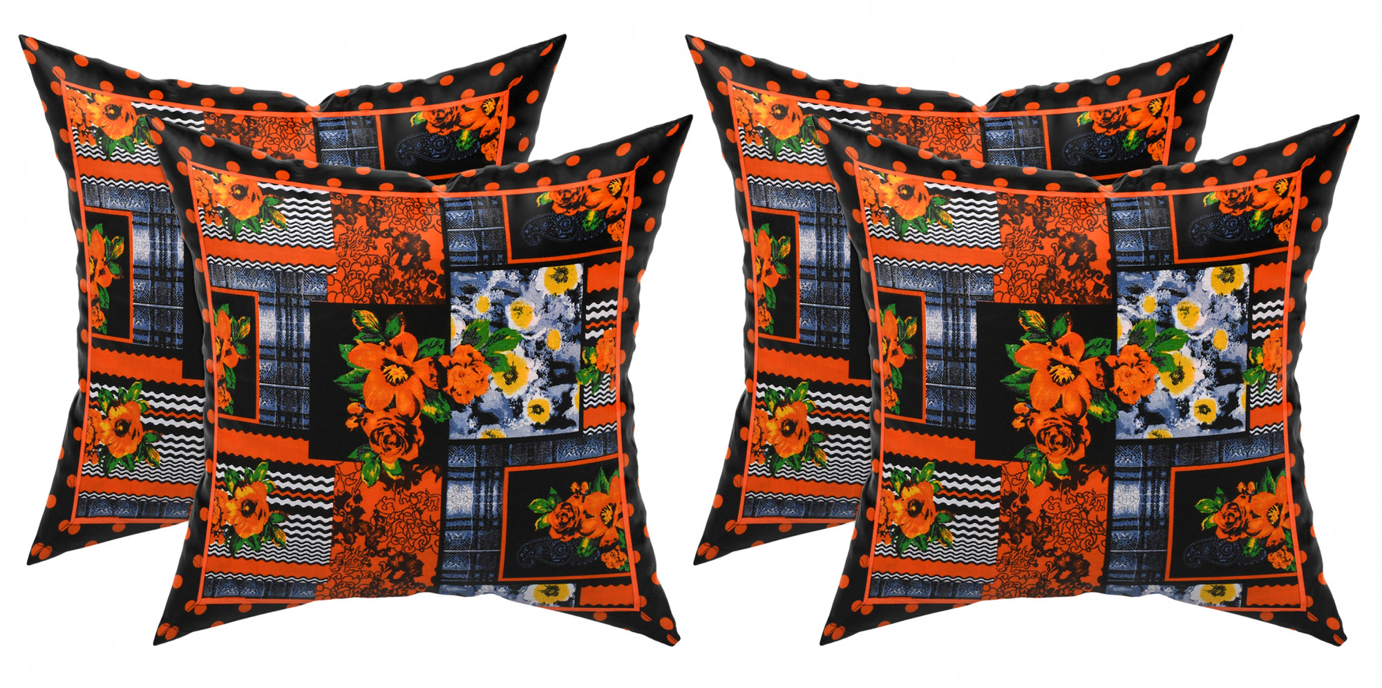 Kuber Industries Floral Print Cotton Abstract Decorative Throw Pillow/Cushion Covers 16