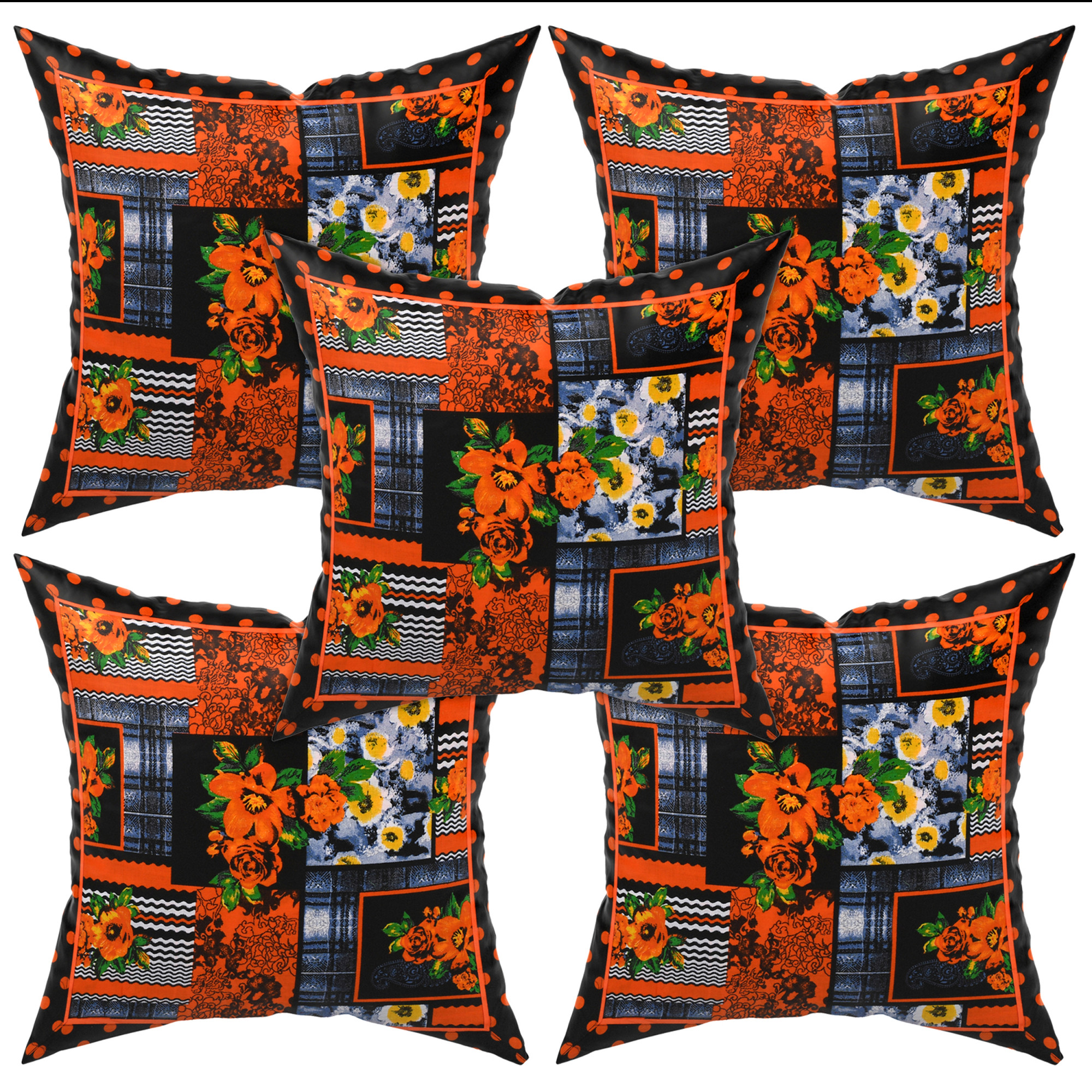 Kuber Industries Floral Print Cotton Abstract Decorative Throw Pillow/Cushion Covers 16