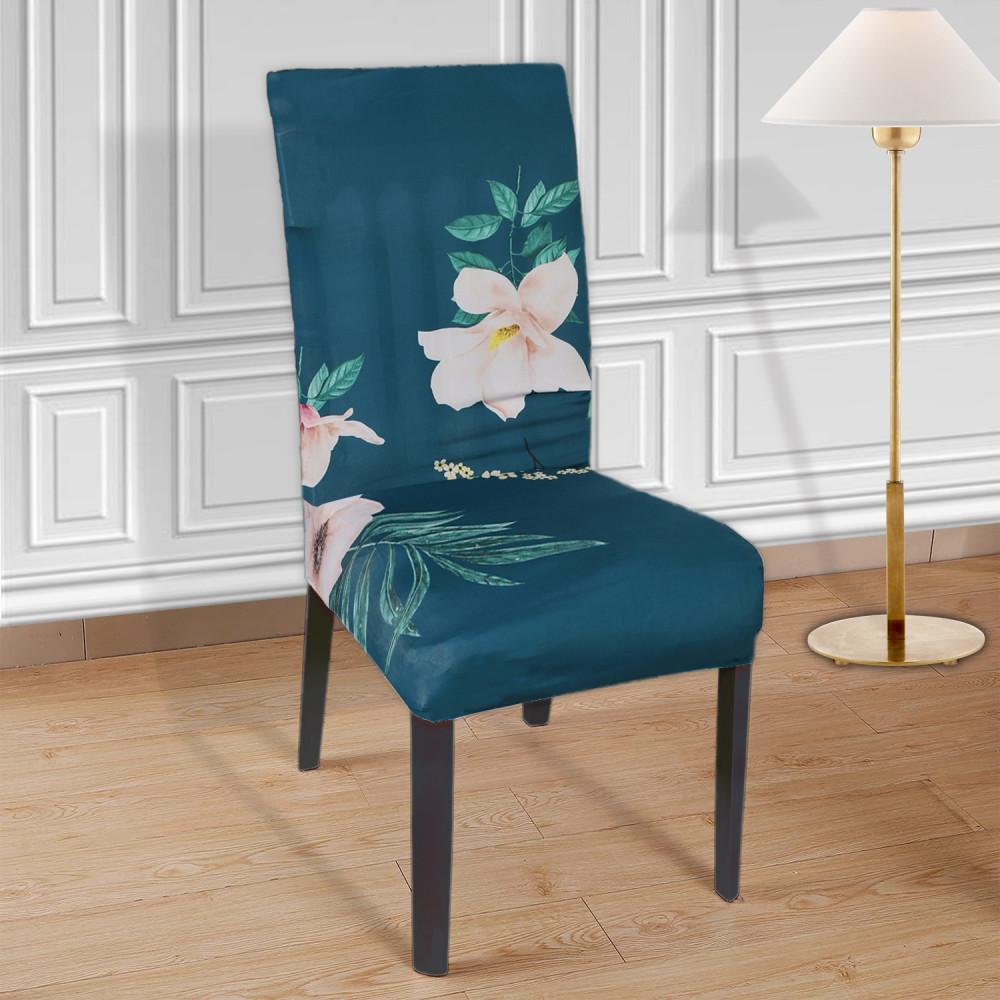Kuber Industries Floral Print Elastic Stretchable Polyester Chair Cover For Home, Office, Hotels, Wedding Banquet (Green) 54KM4327