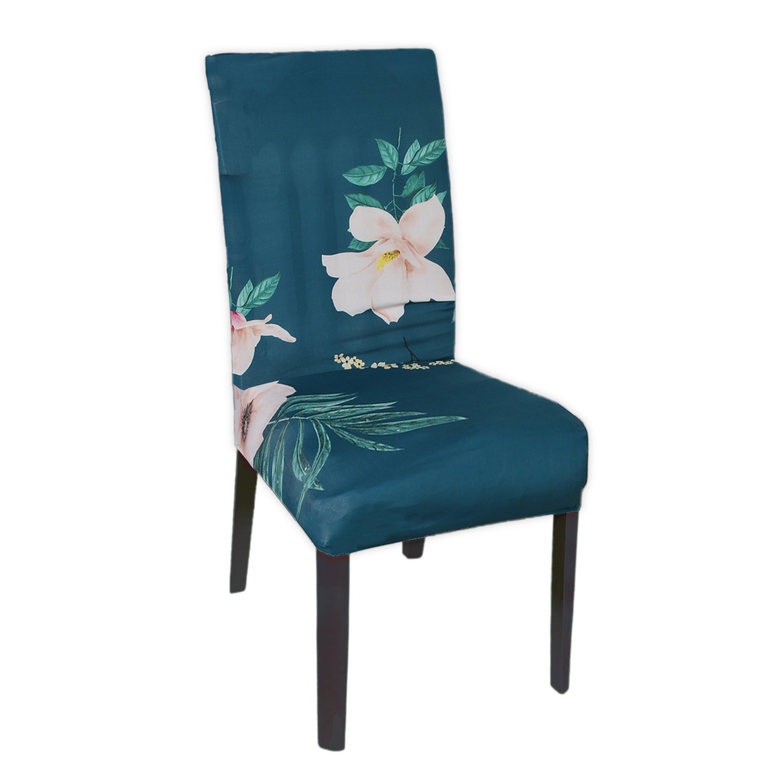 Kuber Industries Floral Print Elastic Stretchable Polyester Chair Cover For Home, Office, Hotels, Wedding Banquet (Green) 54KM4327