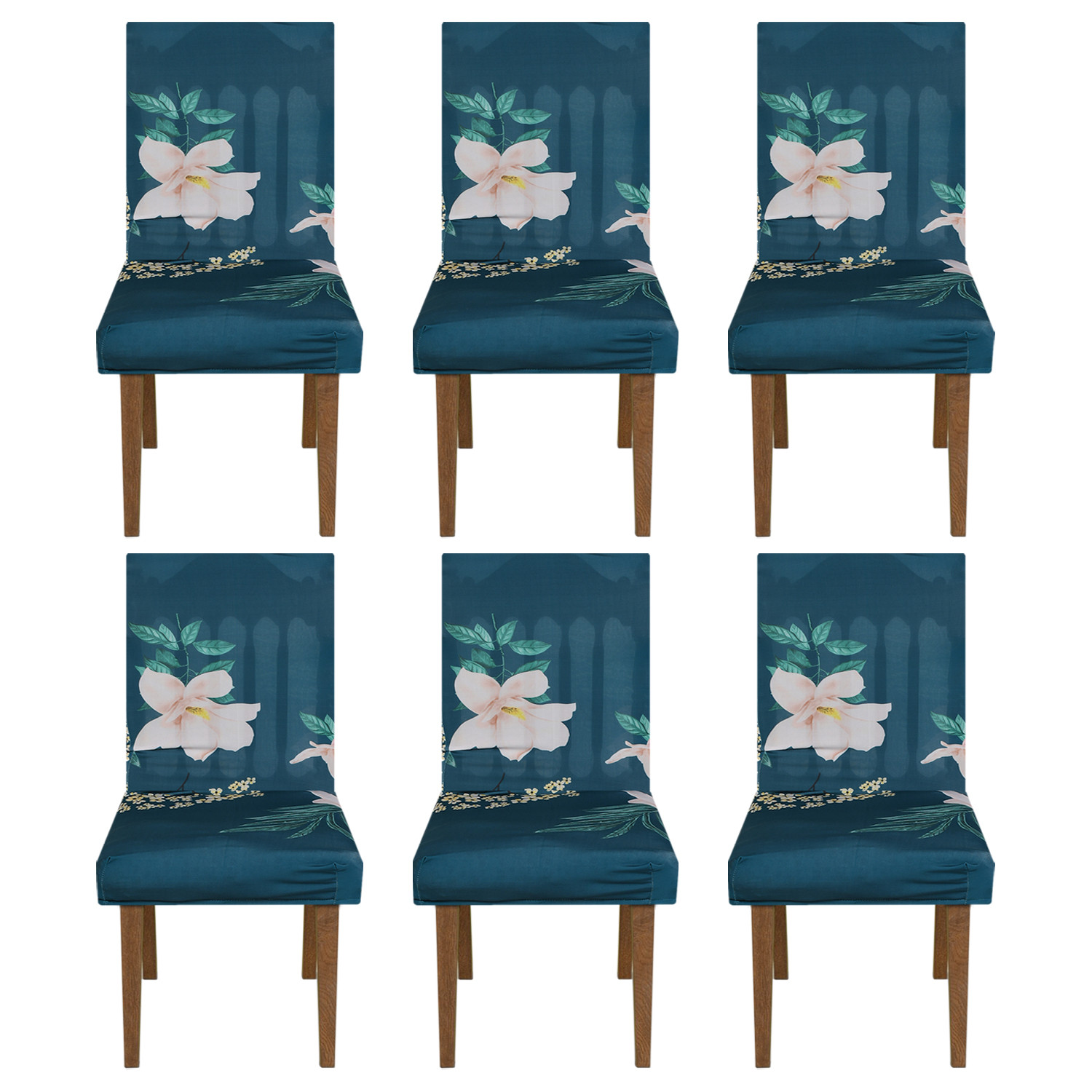 Kuber Industries Floral Print Elastic Stretchable Polyester Chair Cover For Home, Office, Hotels, Wedding Banquet (Green) 54KM4327