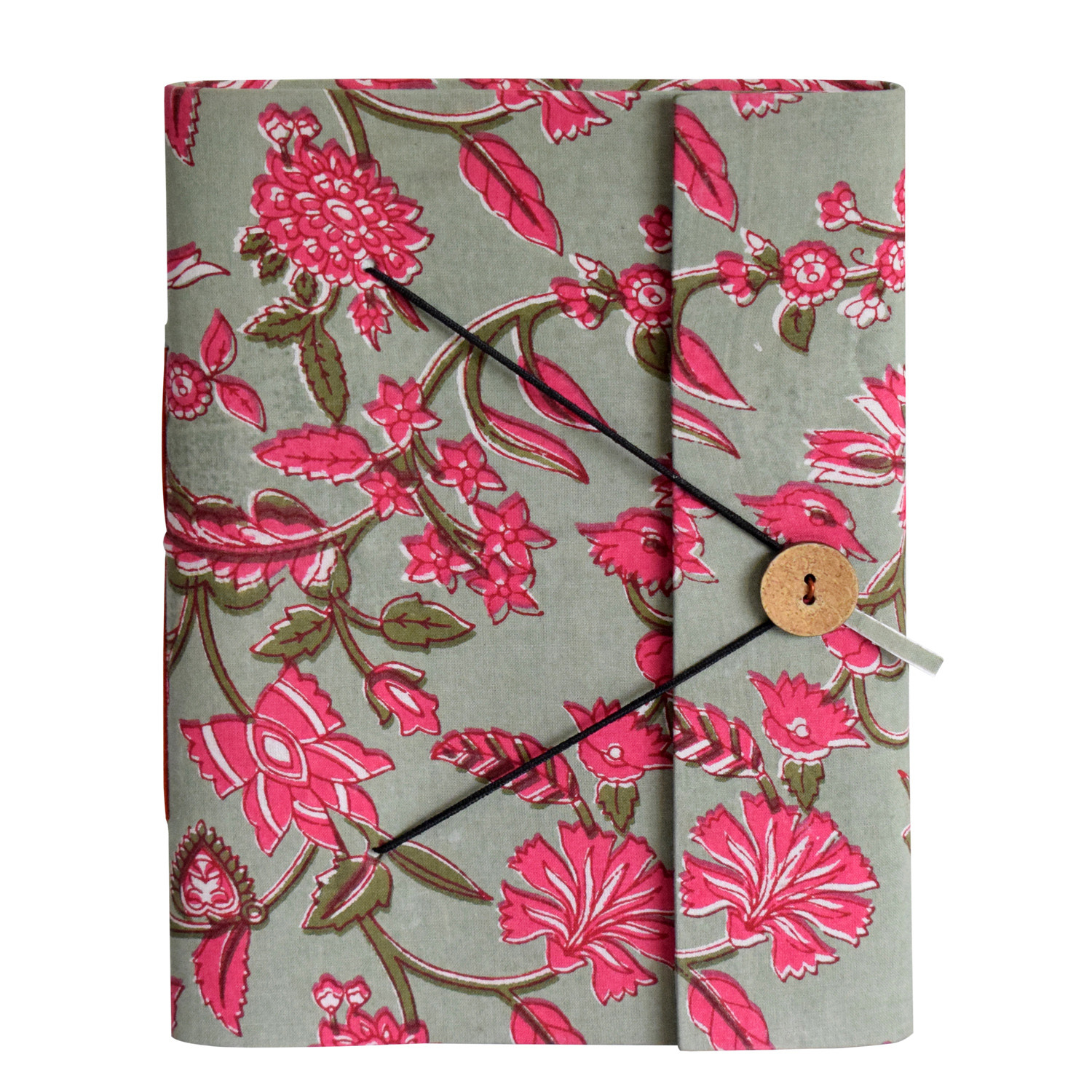 Kuber Industries Floral Print Handicraft Notebook/Diary With Lock System for Home, Traveling, Office (Green)
