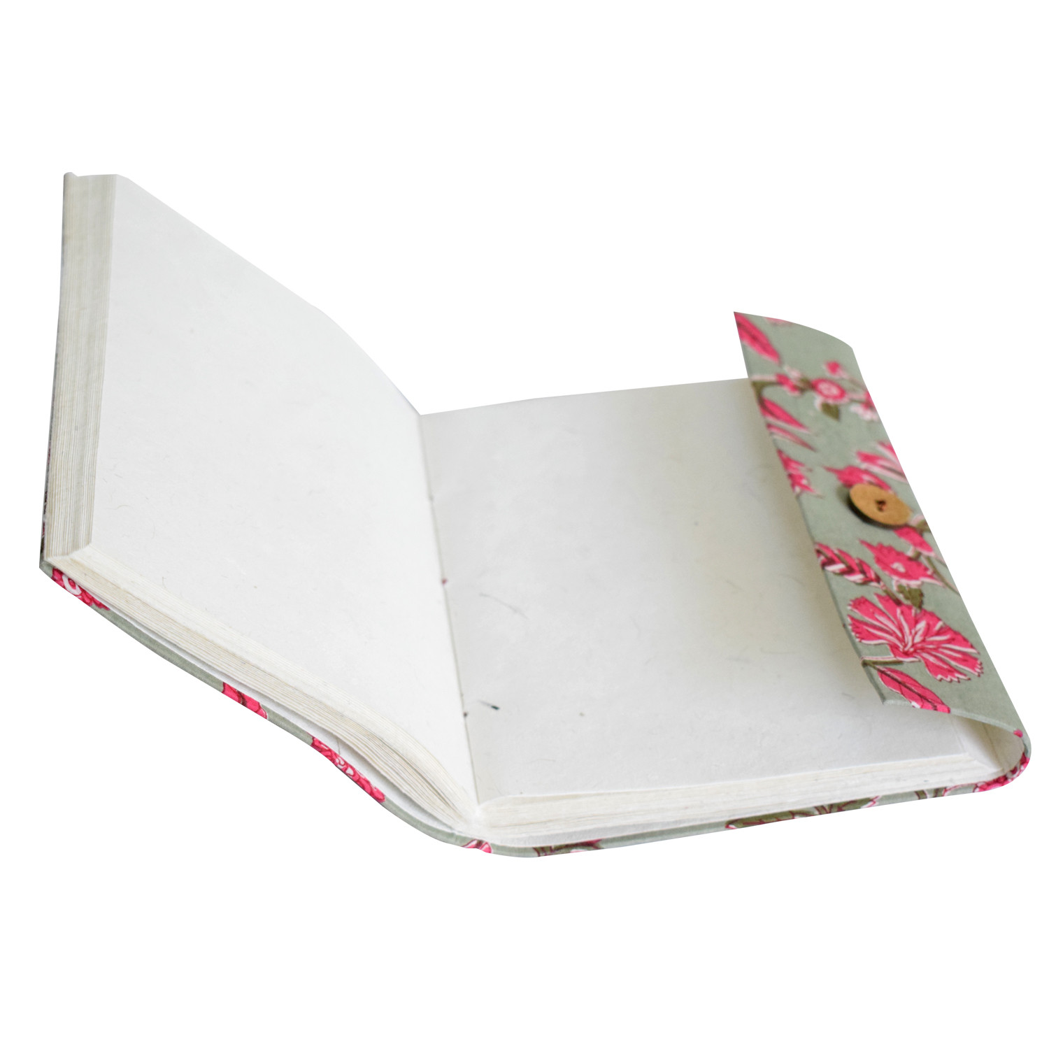 Kuber Industries Floral Print Handicraft Notebook/Diary With Lock System for Home, Traveling, Office (Green)