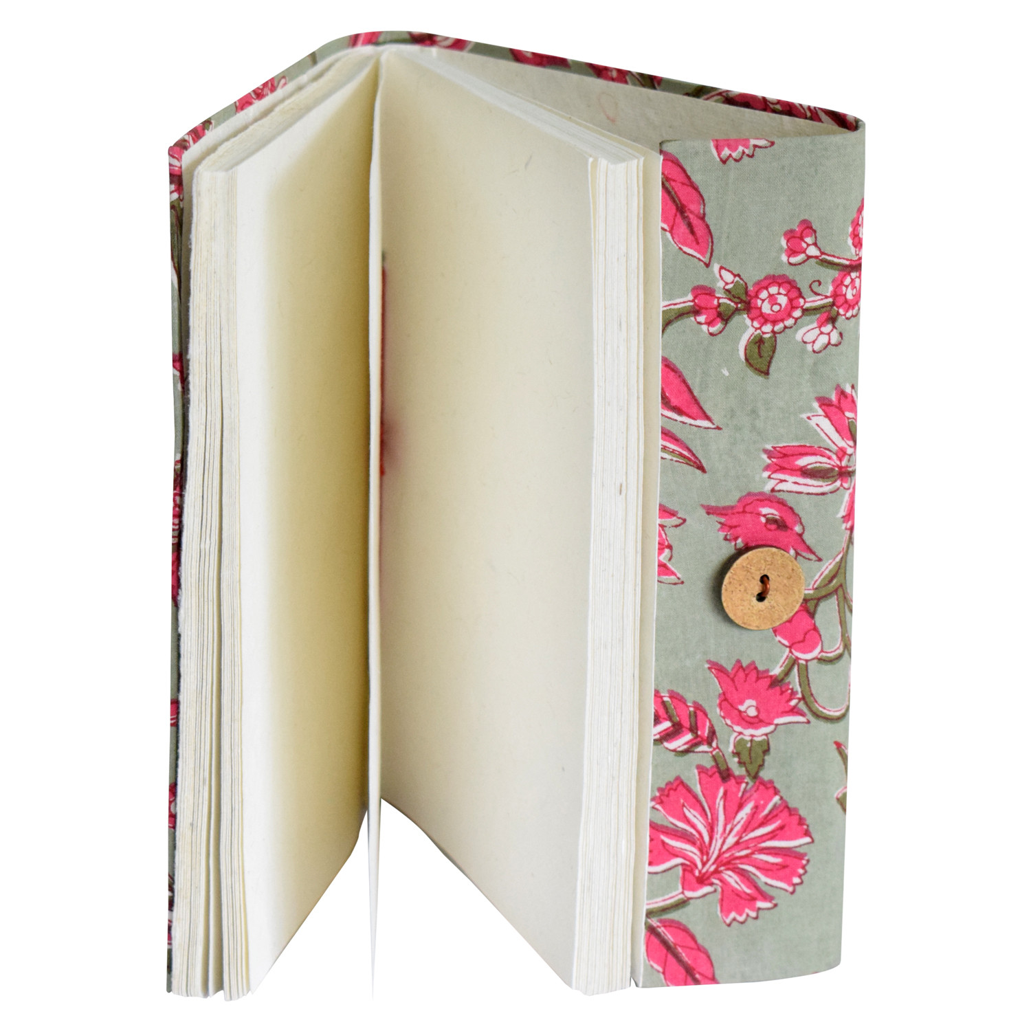 Kuber Industries Floral Print Handicraft Notebook/Diary With Lock System for Home, Traveling, Office (Green)