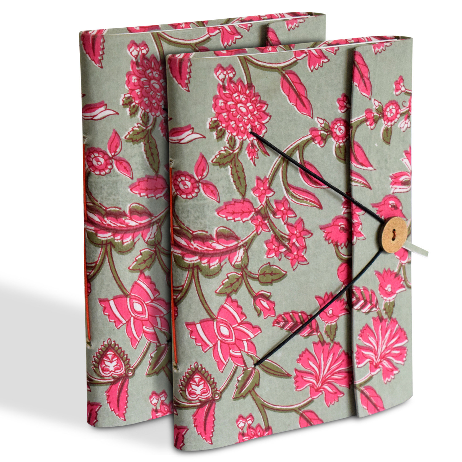 Kuber Industries Floral Print Handicraft Notebook/Diary With Lock System for Home, Traveling, Office (Green)