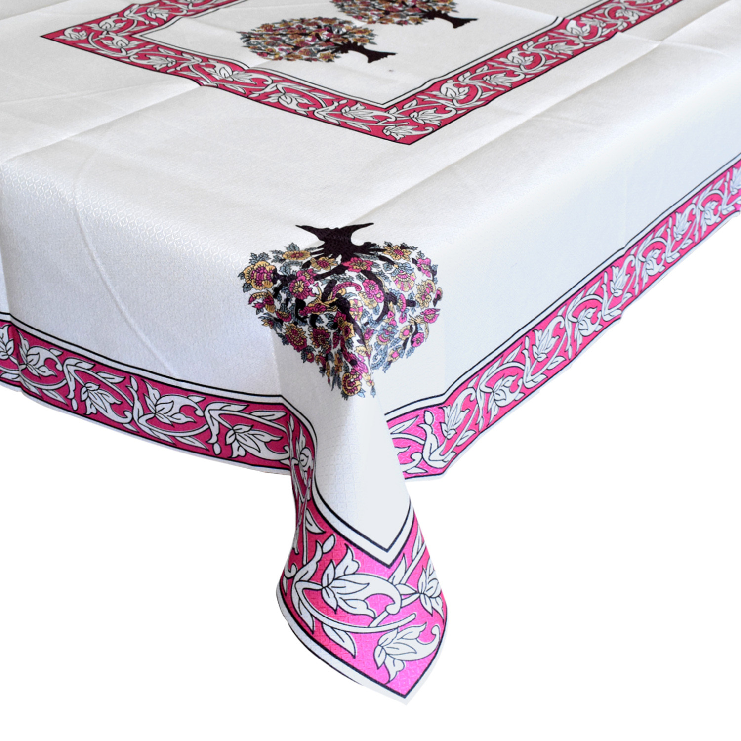 Kuber Industries Floral Print Polyester Center Table Cover/Table Cloth For Home Decorative Luxurious 4 Seater, 60