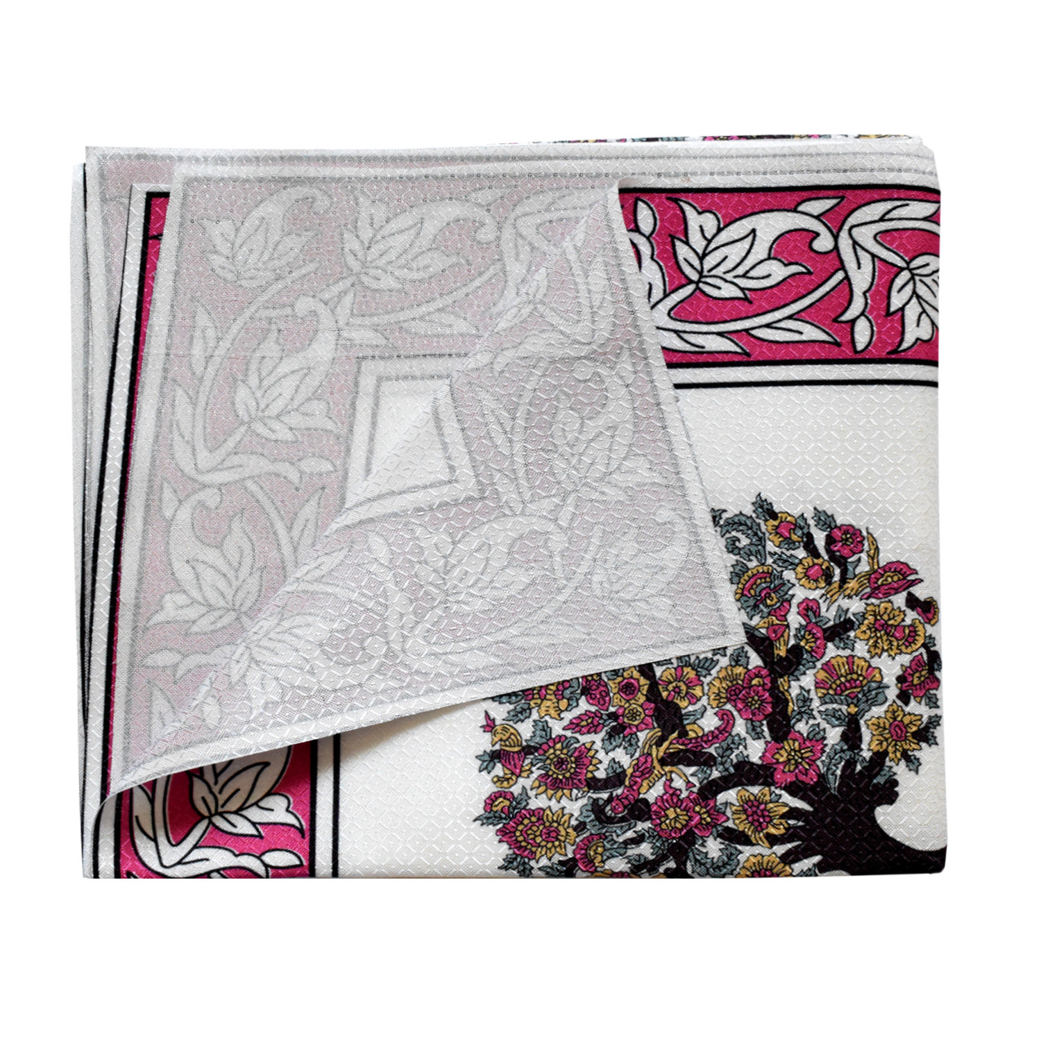 Kuber Industries Floral Print Polyester Center Table Cover/Table Cloth For Home Decorative Luxurious 4 Seater, 60