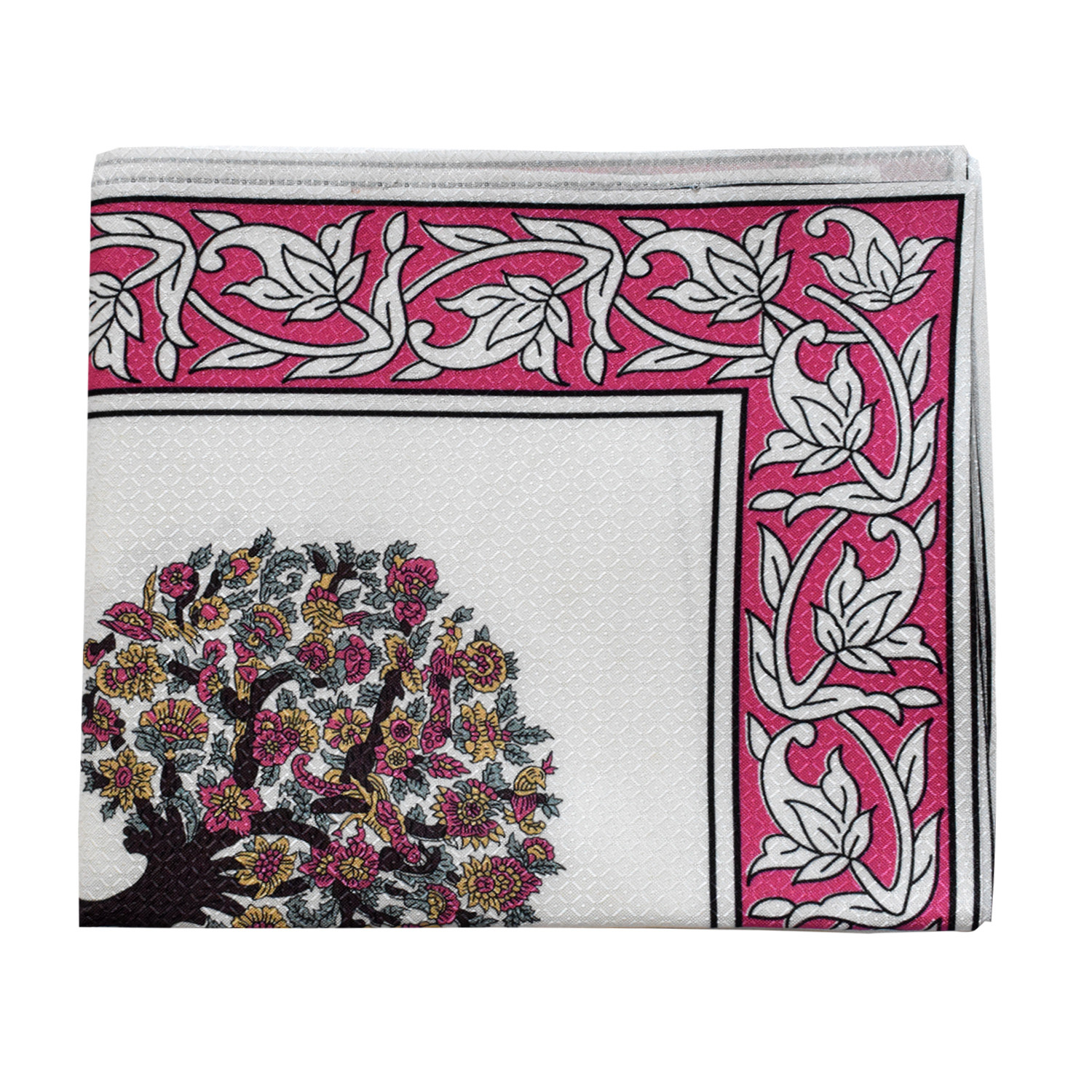 Kuber Industries Floral Print Polyester Center Table Cover/Table Cloth For Home Decorative Luxurious 4 Seater, 60