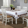 Kuber Industries Floral Print Polyester Dining Table Cover/Table Cloth For Home Decorative Luxurious 6 Seater, 60&quot;x90&quot; (Light Orange) 54KM4274