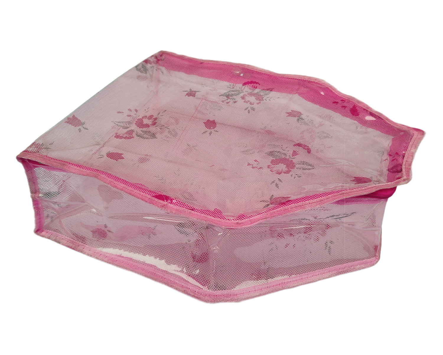 Kuber Industries Floral Print PVC Blouse Cover/Wardrobe organizer/Clothes Cover For  Blouse (Pink)