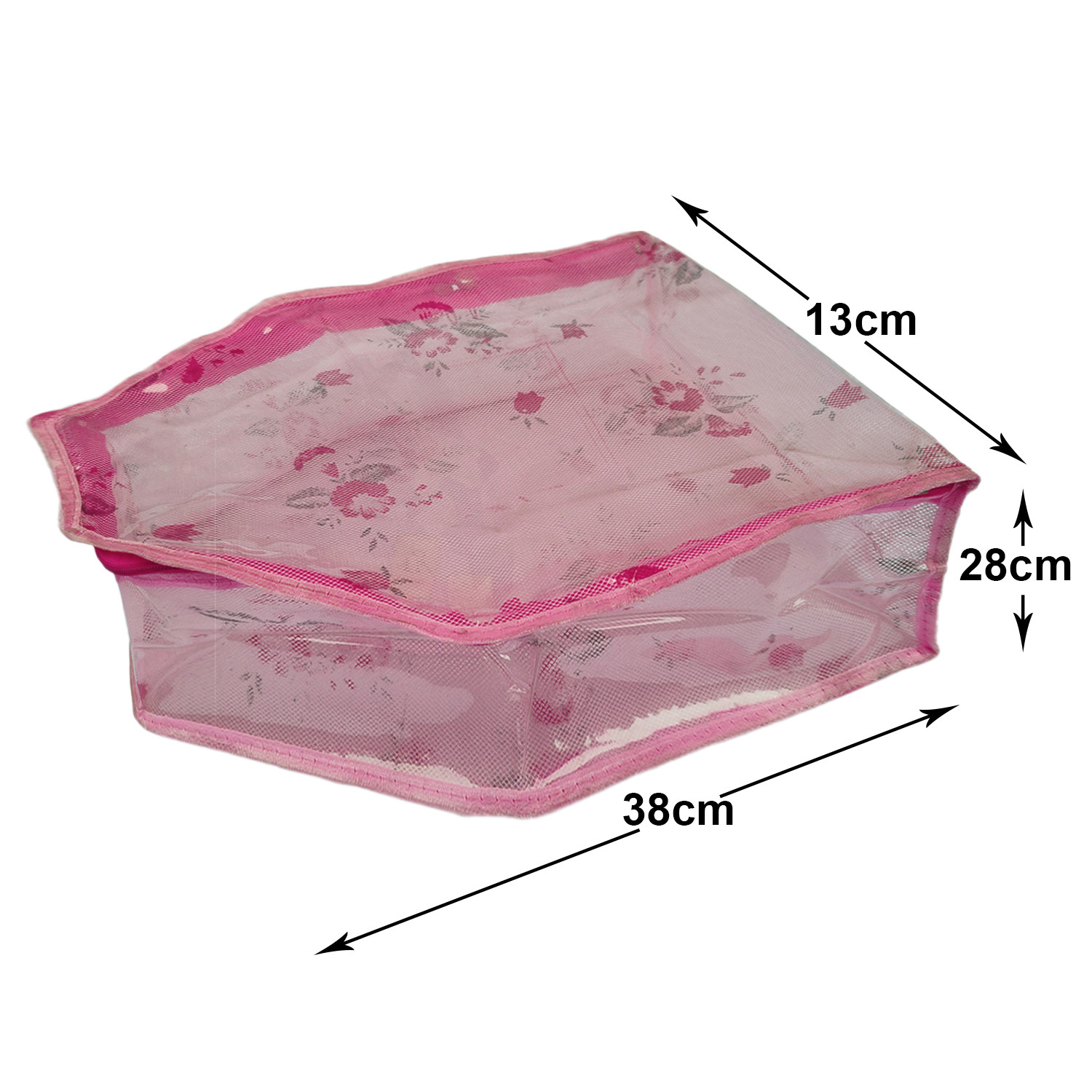 Kuber Industries Floral Print PVC Blouse Cover/Wardrobe organizer/Clothes Cover For  Blouse (Pink)
