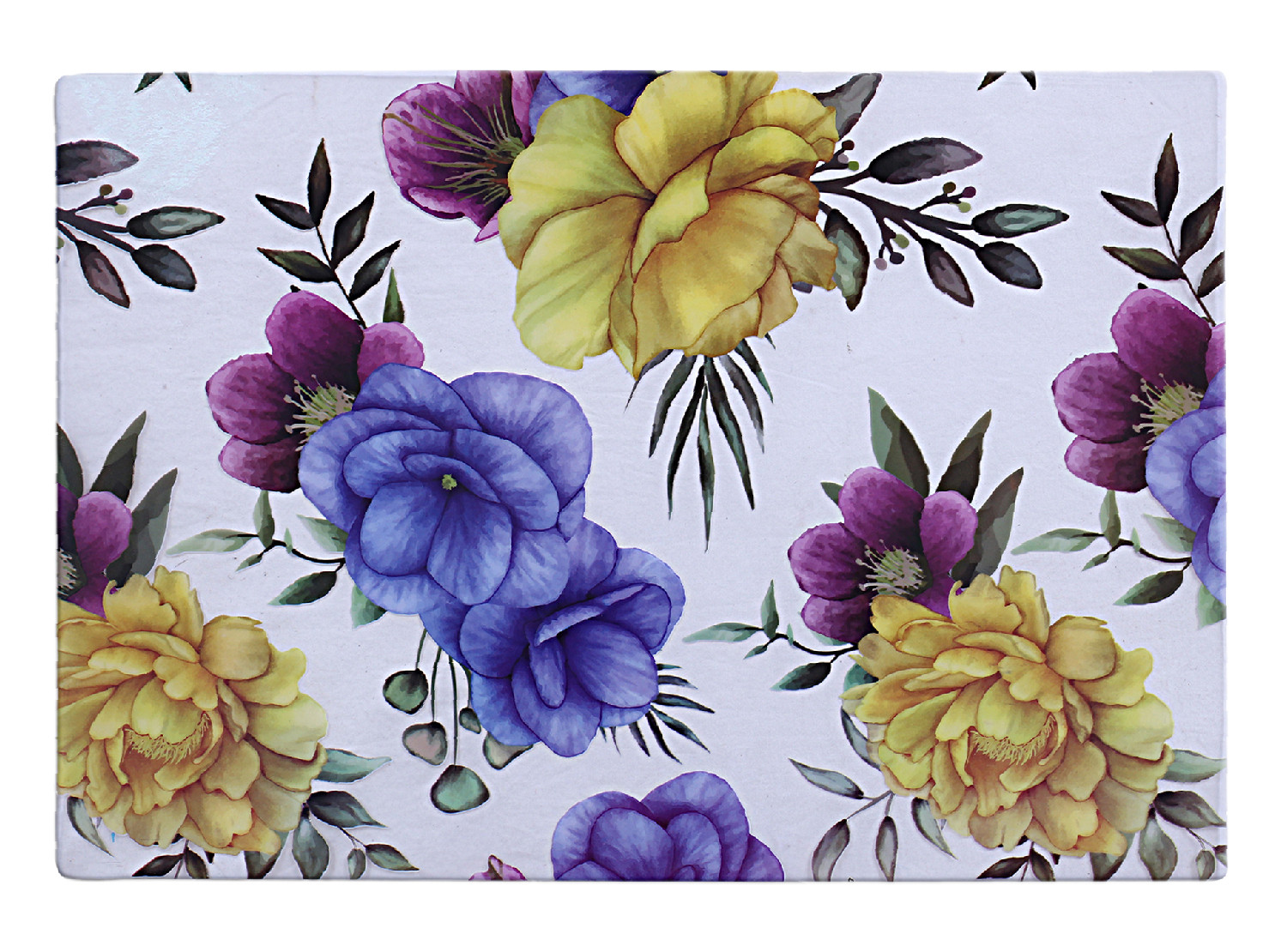 Kuber Industries Floral Print PVC Waterproof & Washable Refrigerator|Fridge Placemats For Home & Kitchen Set of 6 (Transparent)