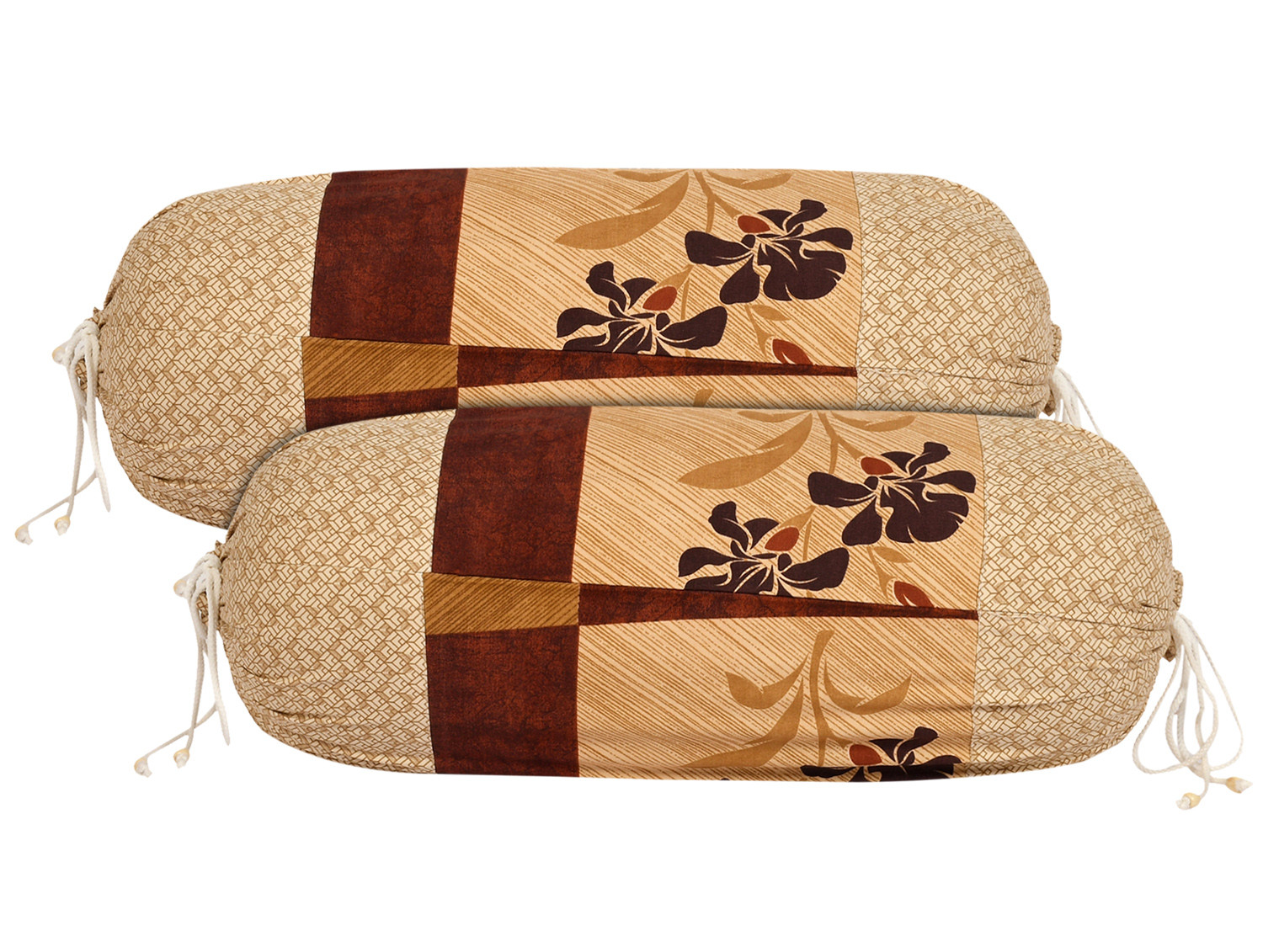 Kuber Industries Floral Print Soft & Luxurious Decorative Cotton Bolster Cover 2, 16