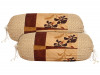 Kuber Industries Floral Print Soft &amp; Luxurious Decorative Cotton Bolster Cover 2, 16&quot;x30&quot; (Sand) 54KM3925