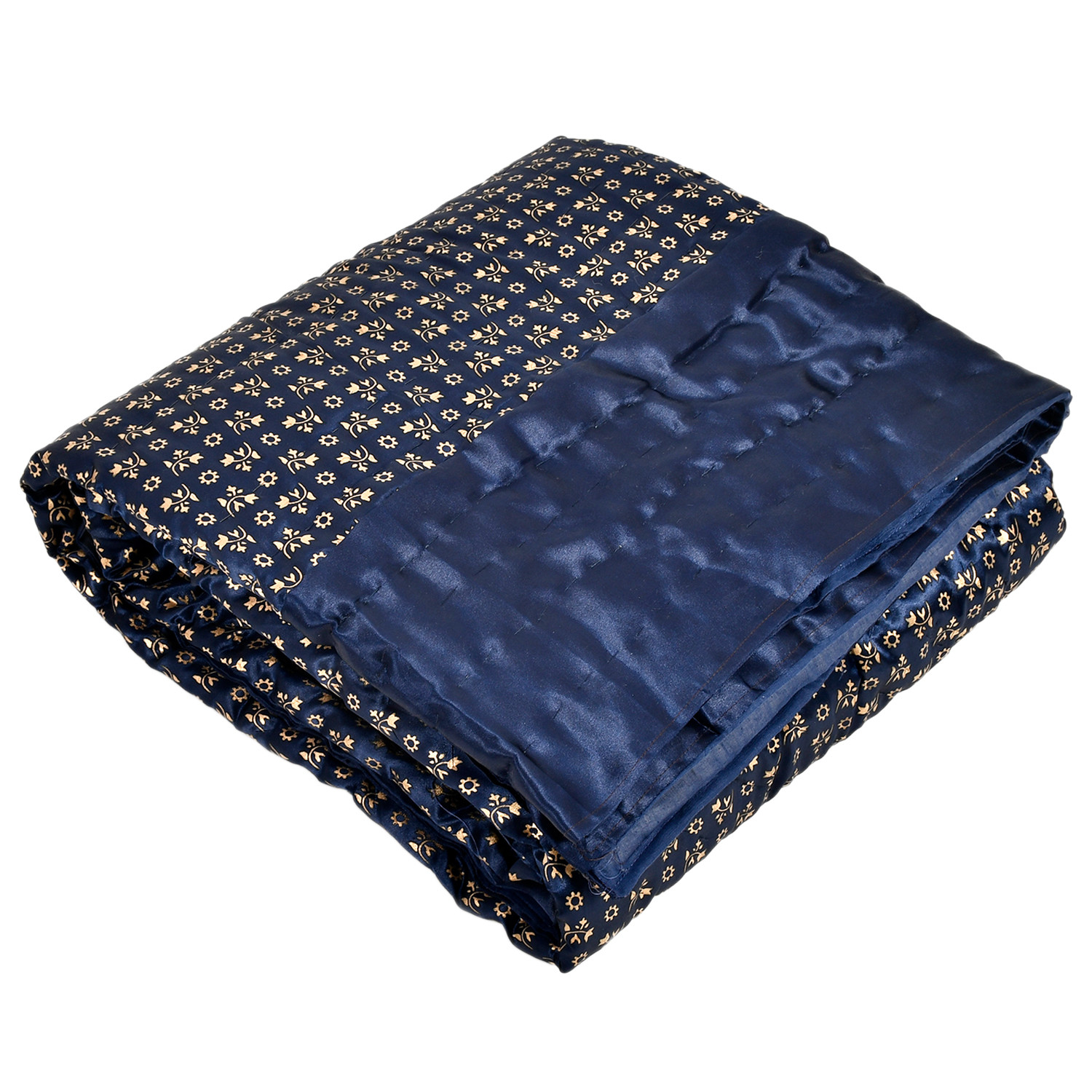 Kuber Industries Floral Print Soft Light Weight Microfiber Filler Silk Double Bed Razai, Quilt, Comforter, Blanket, 90