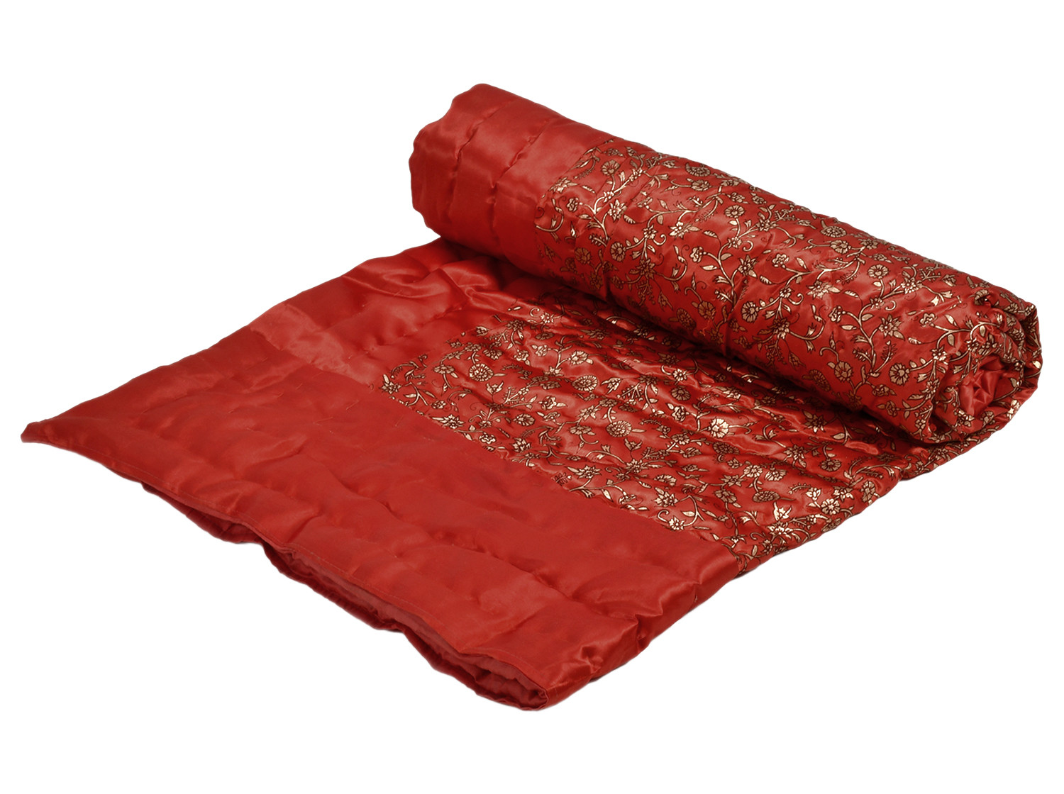 Kuber Industries Floral Print Soft Light Weight Microfiber Filler Silk Double Bed Razai, Quilt, Comforter, Blanket, 90