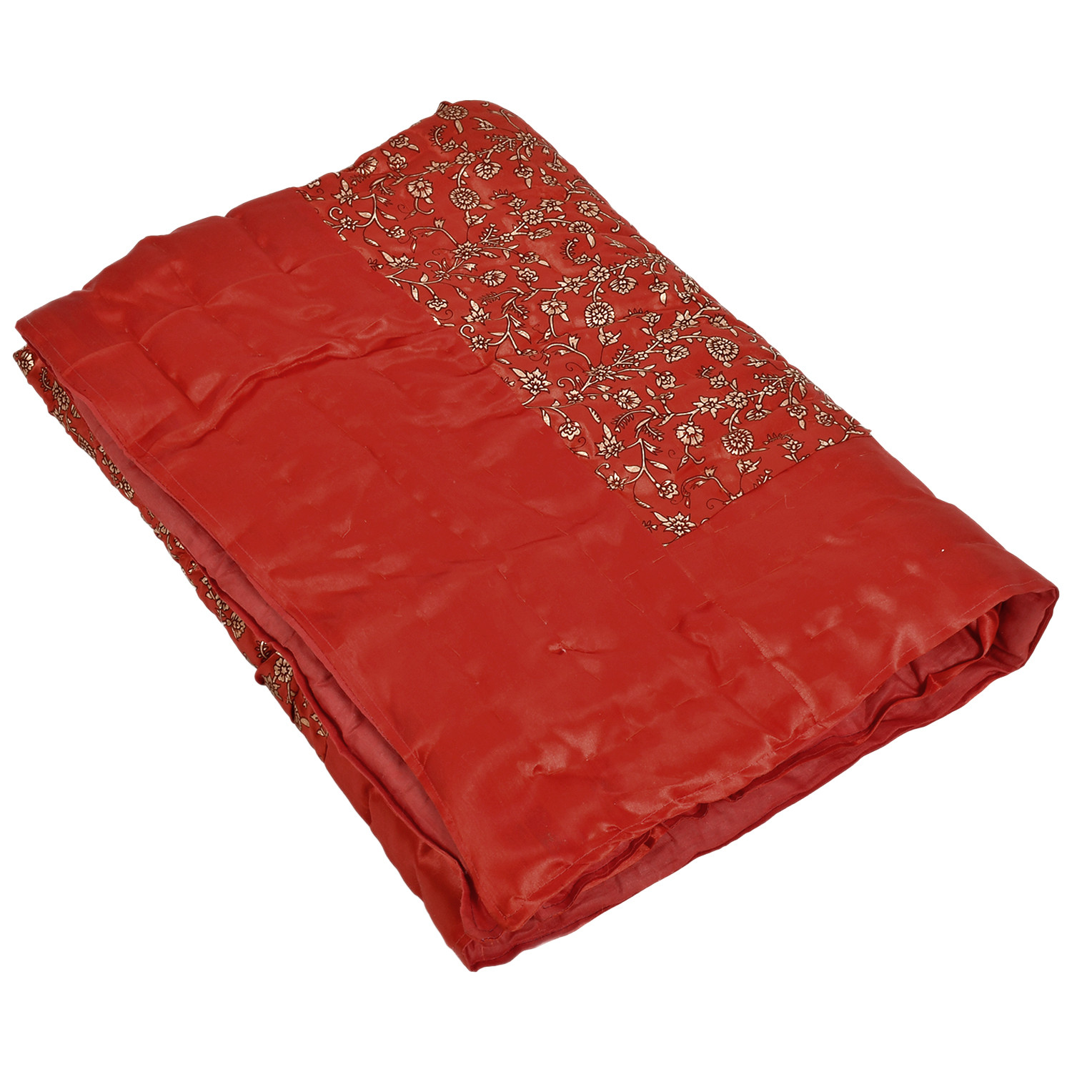 Kuber Industries Floral Print Soft Light Weight Microfiber Filler Silk Double Bed Razai, Quilt, Comforter, Blanket, 90