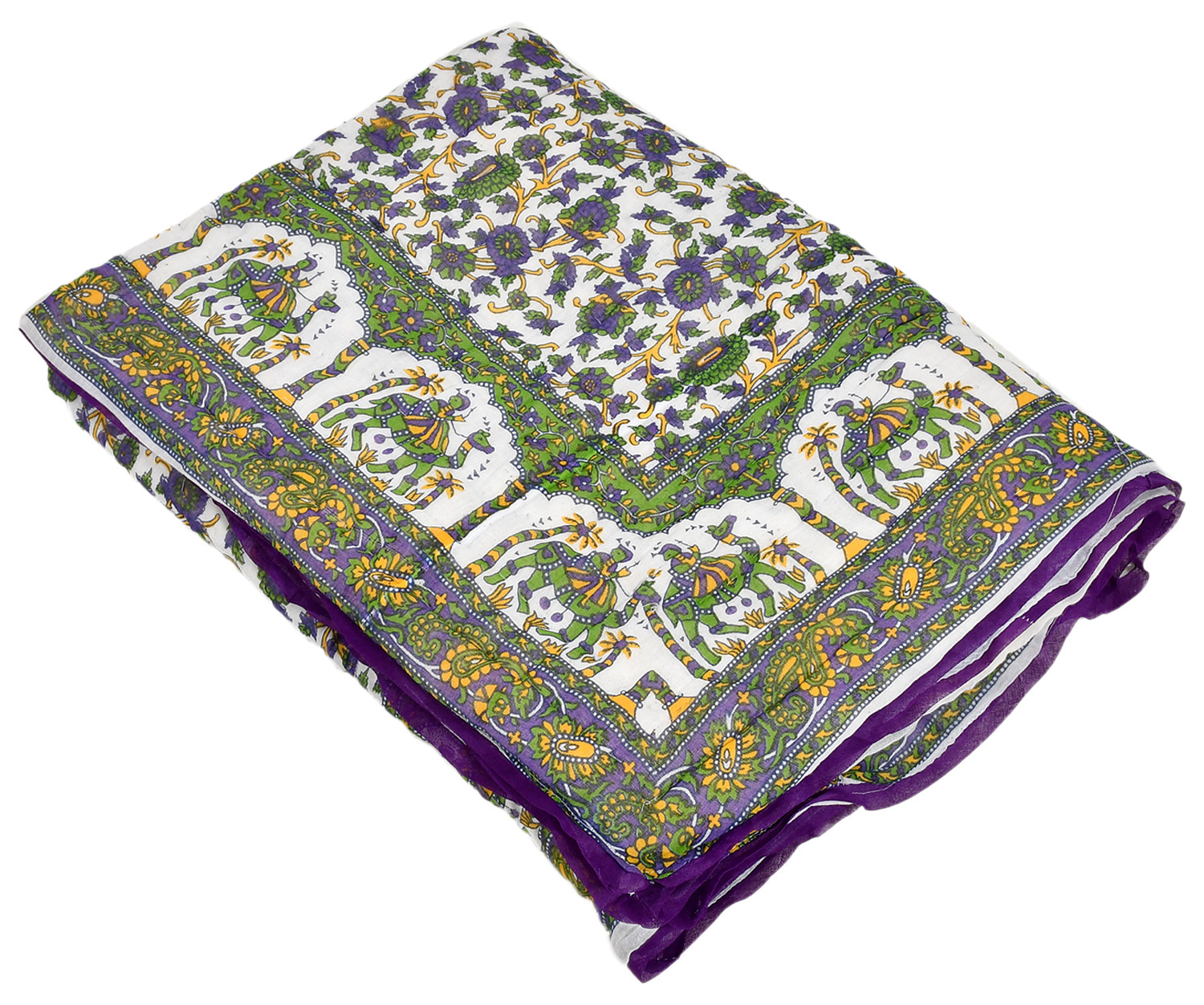 Kuber Industries Floral Print Soft Light Weight Reversible Microfiber Filler Cotton Single Bed Razai, Quilt, Comforter, Blanket, 60
